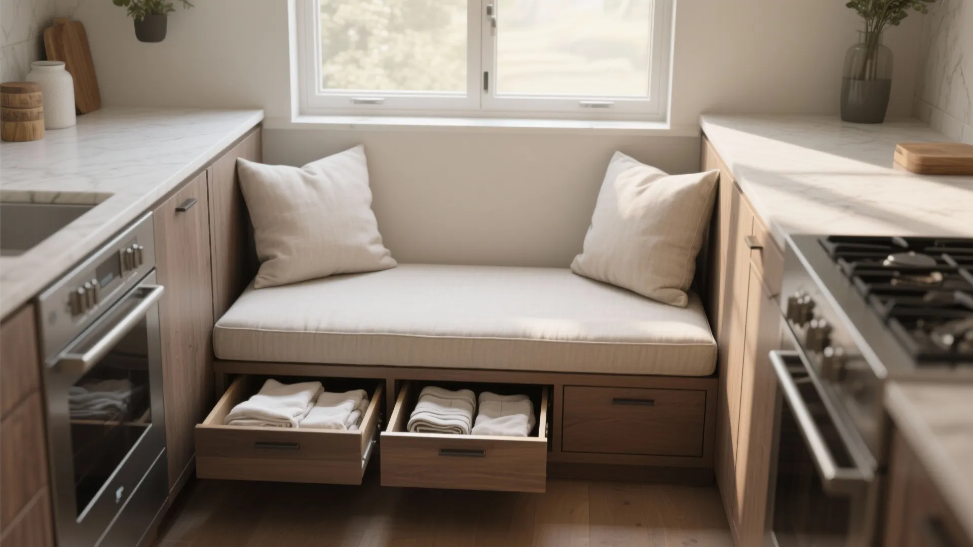 1. Built-in Bench with Storage