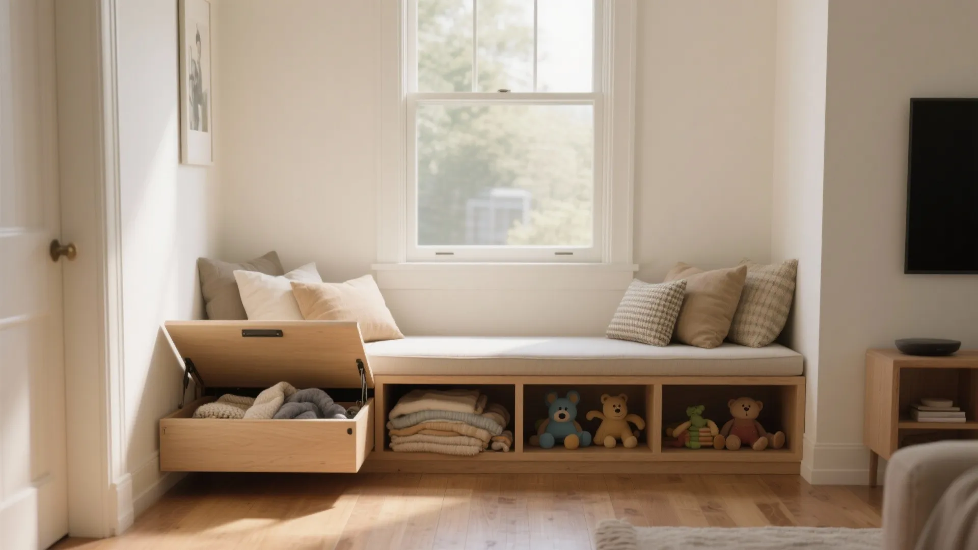 1. Built-in seating with hidden storage