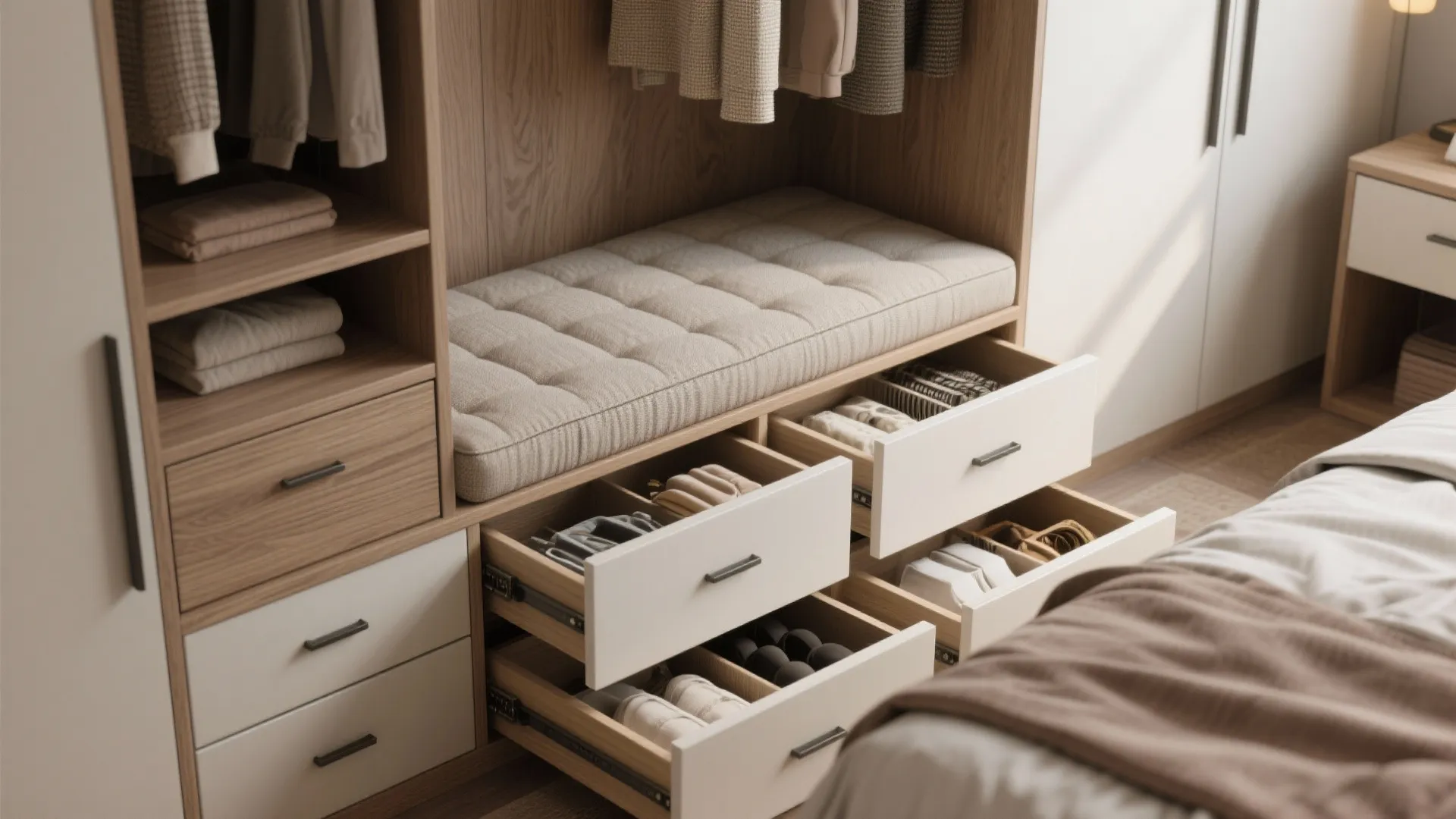2. Built-in storage that doubles as furniture
