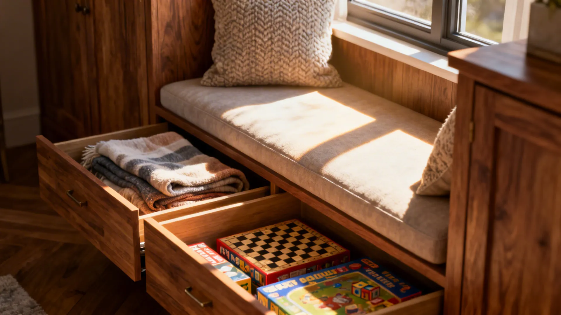 1. Built-in Bench with Storage