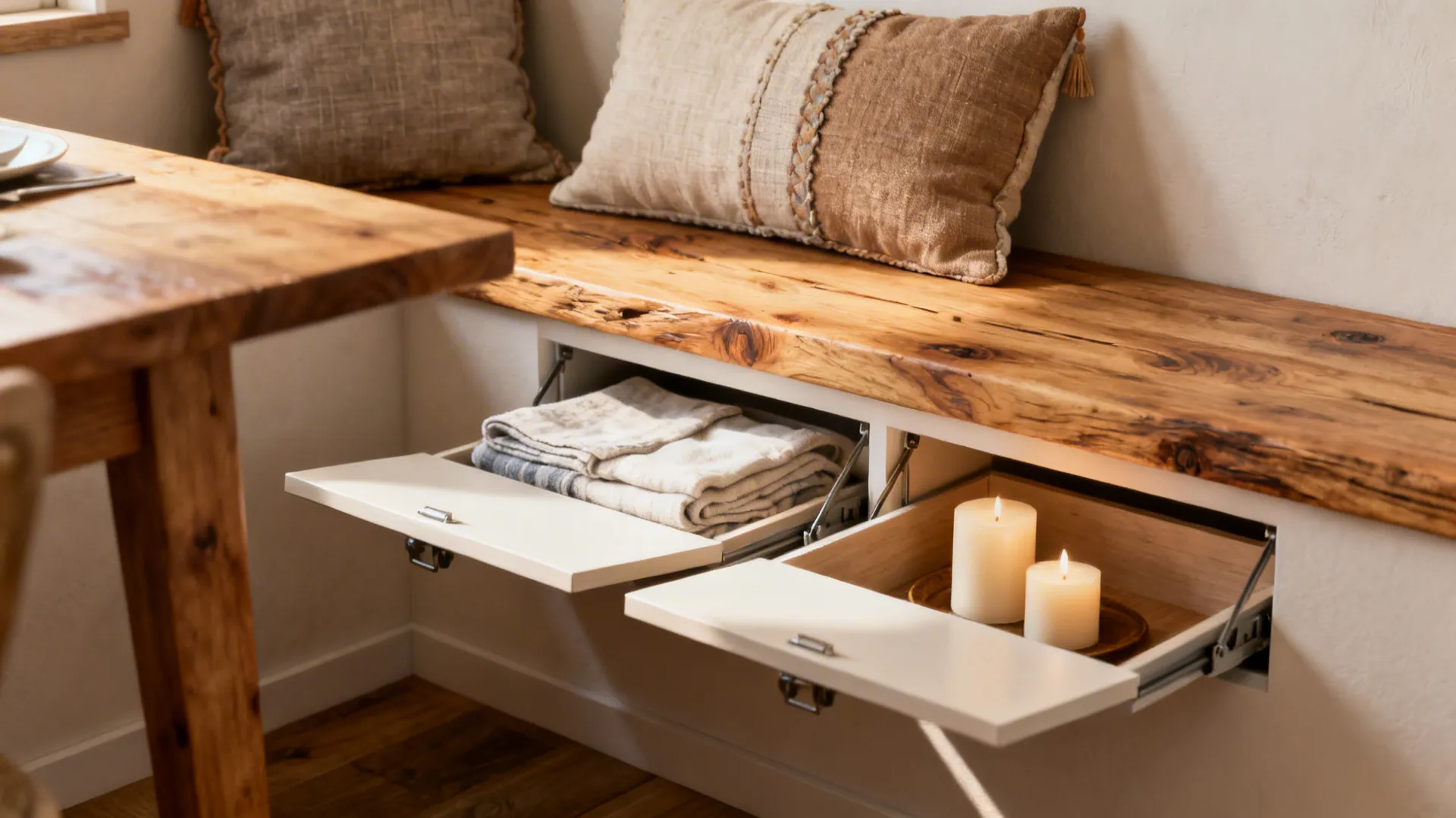 1. Built-in Bench with Hidden Storage