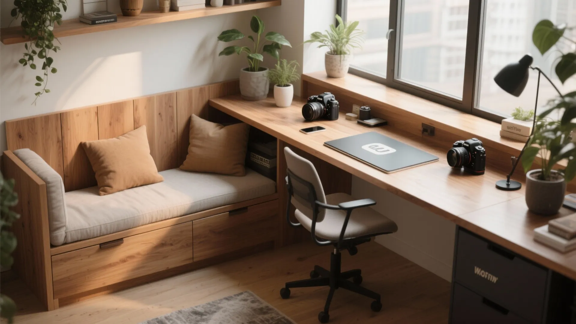 8. Built-in Bench + Desk