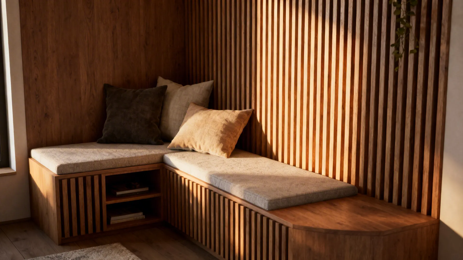 5. Built-in Bench with Vertical Paneling
