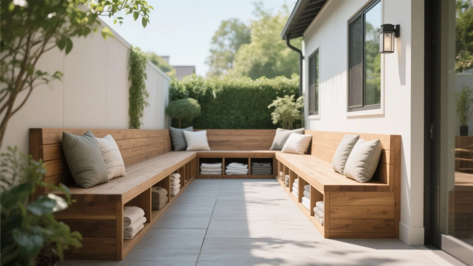 3. Built-in Benches with Storage
