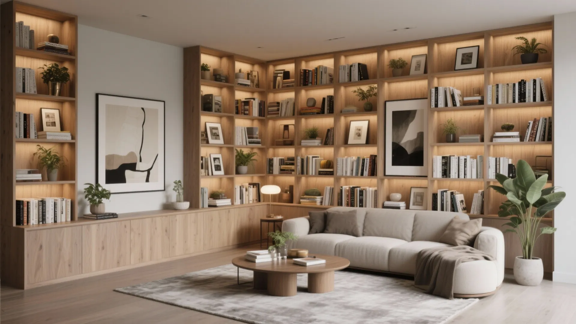 9. Built-in Bookcase with Styled Décor