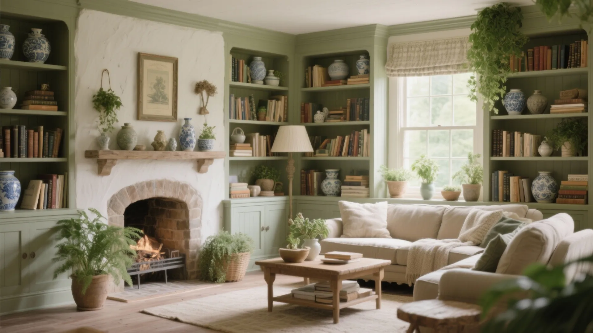 Built-in Bookcases with Collected Styling