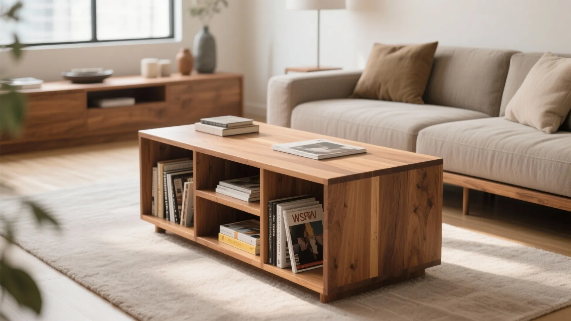 7. Built-In Bookshelf End Table