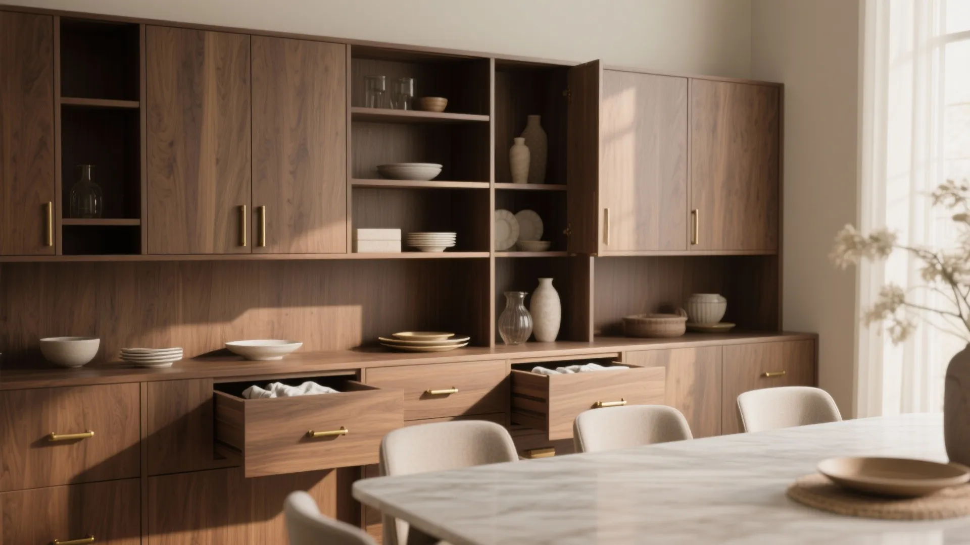 1. Built-in buffet with concealed storage