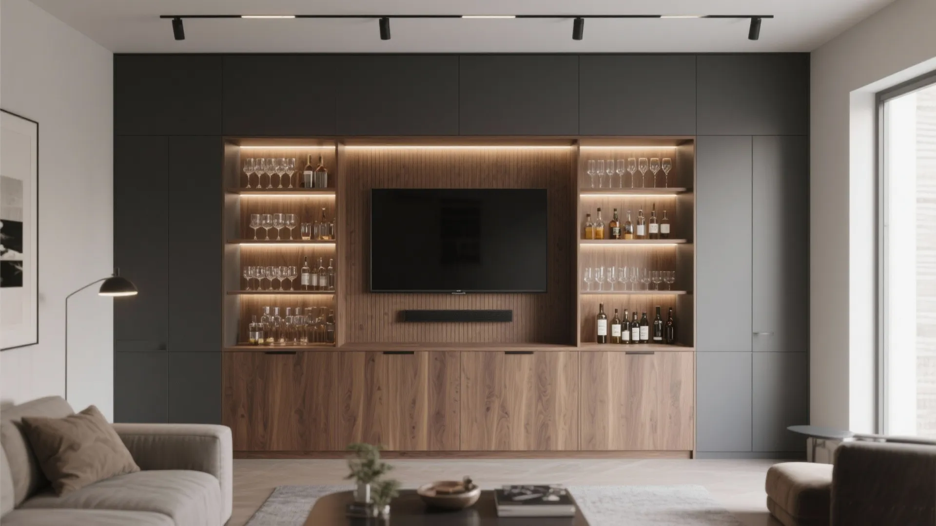 1. Built-in Cabinet Bar
