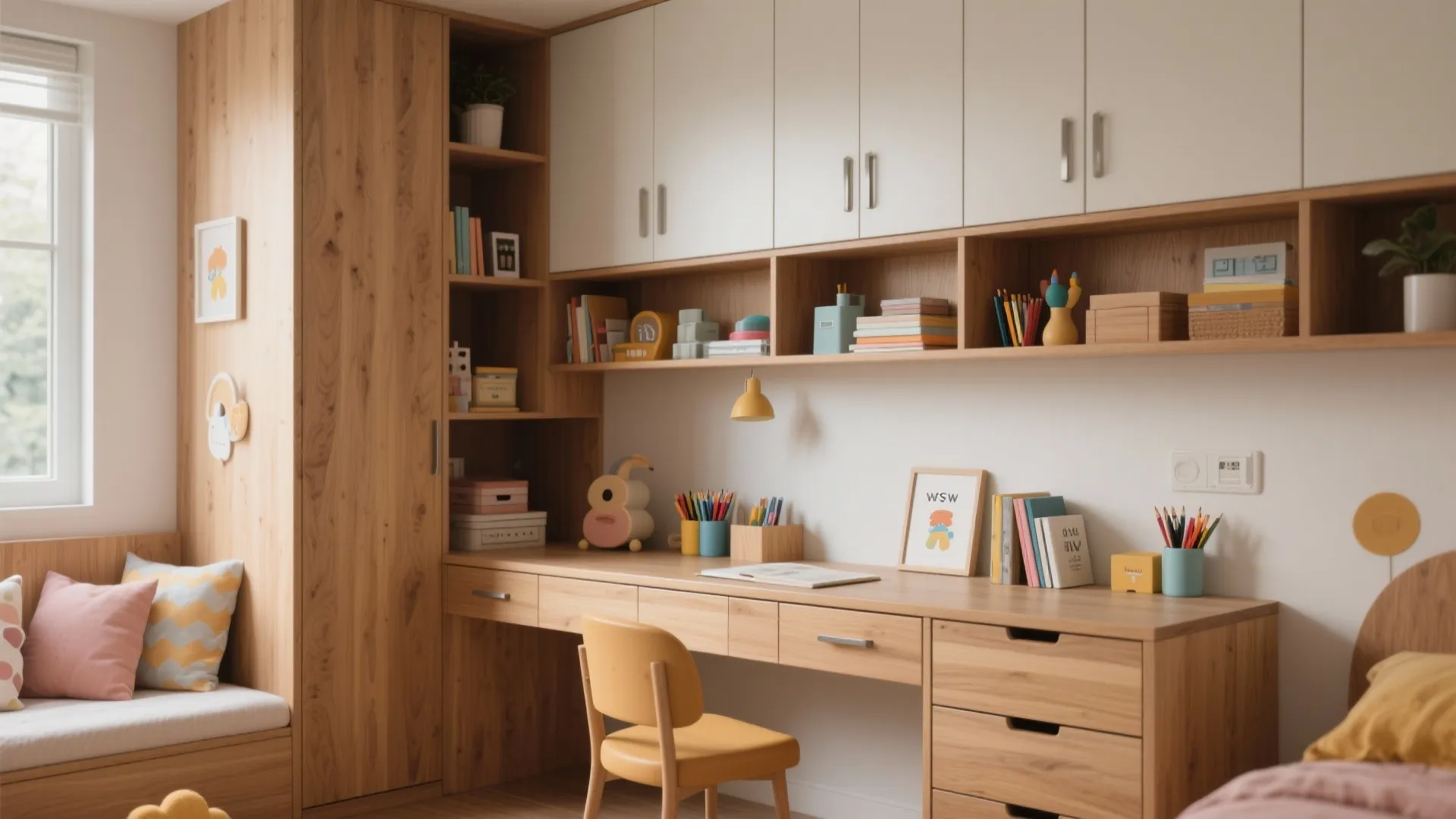 Built-in cabinetry desk