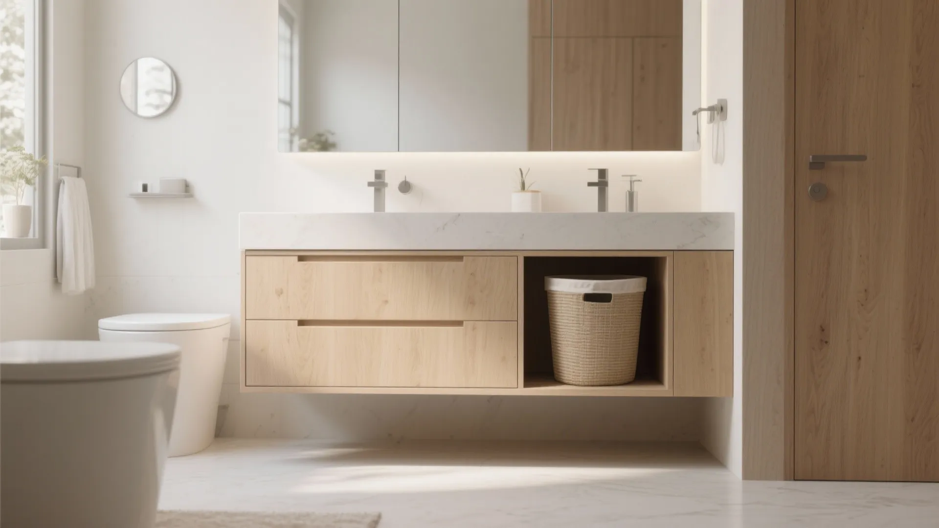 1. Built-in Cabinet Hamper