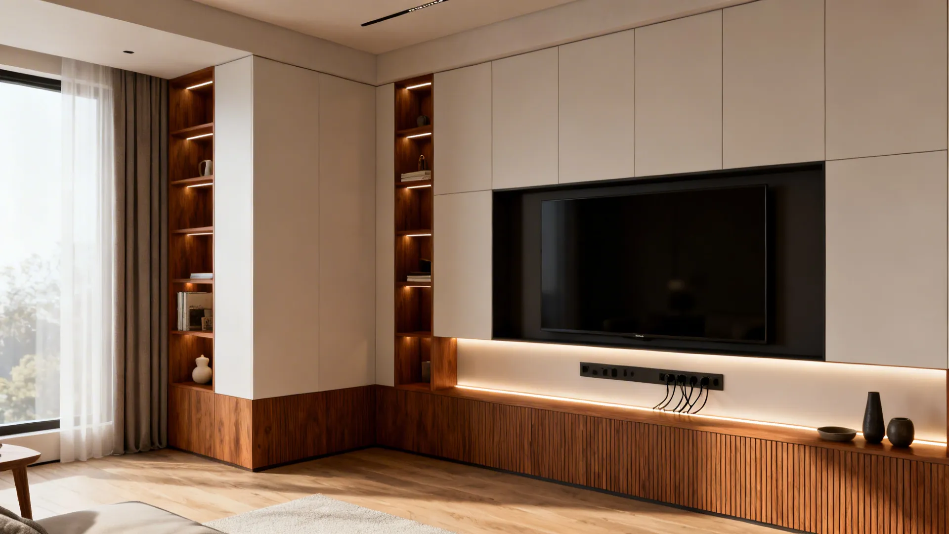 2. Built-in cabinetry that hugs the corner