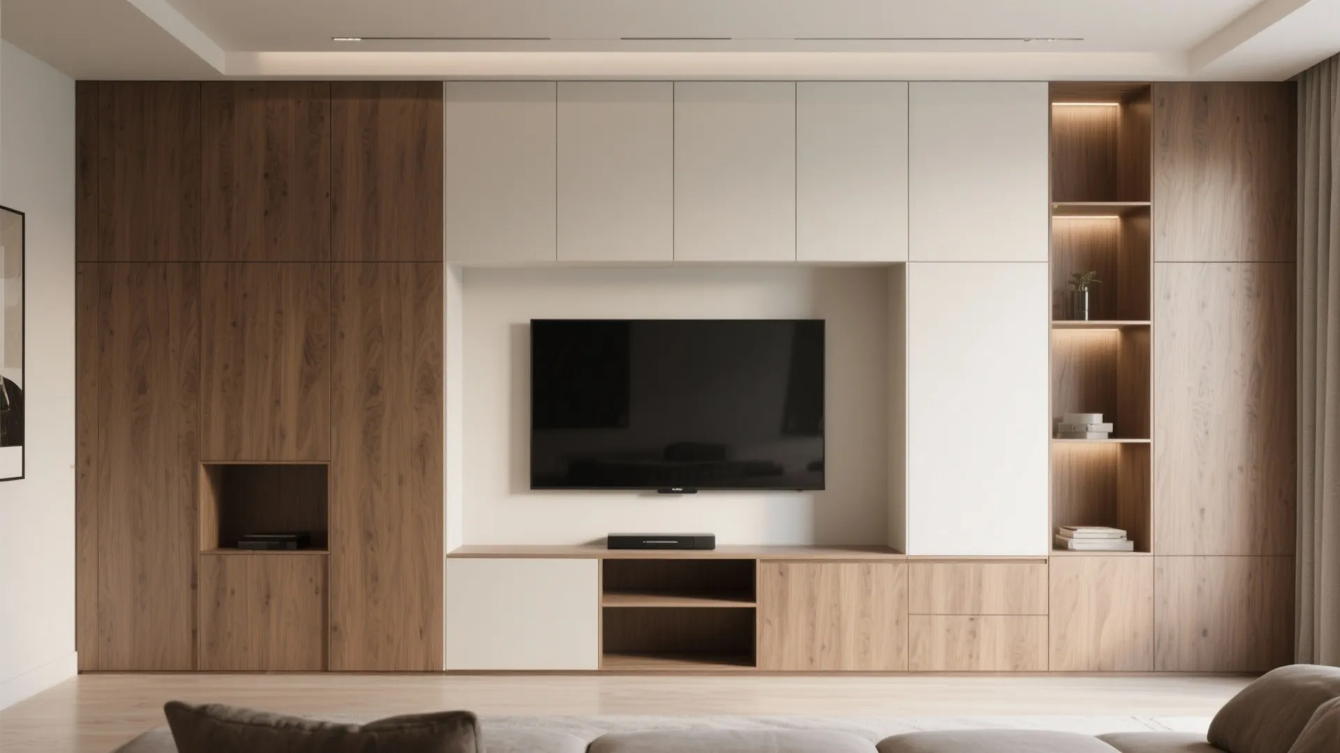 Built-in cabinetry with hidden storage