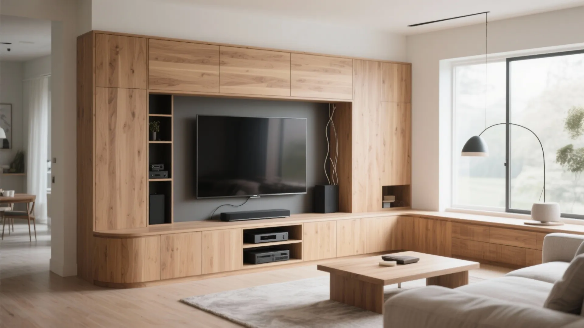 2. Built-in Corner Media Unit