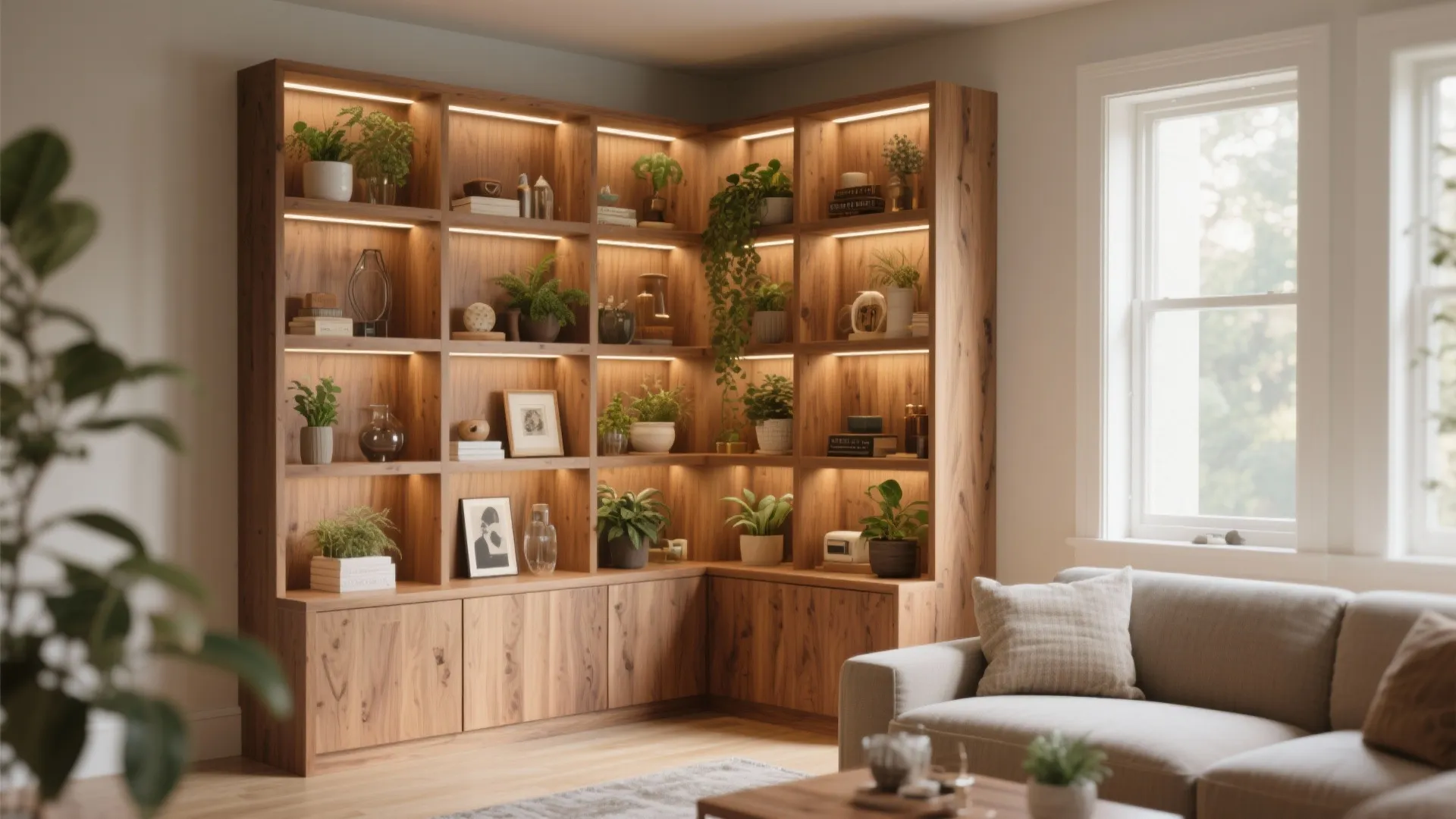 Built-In Corner Shelf Units