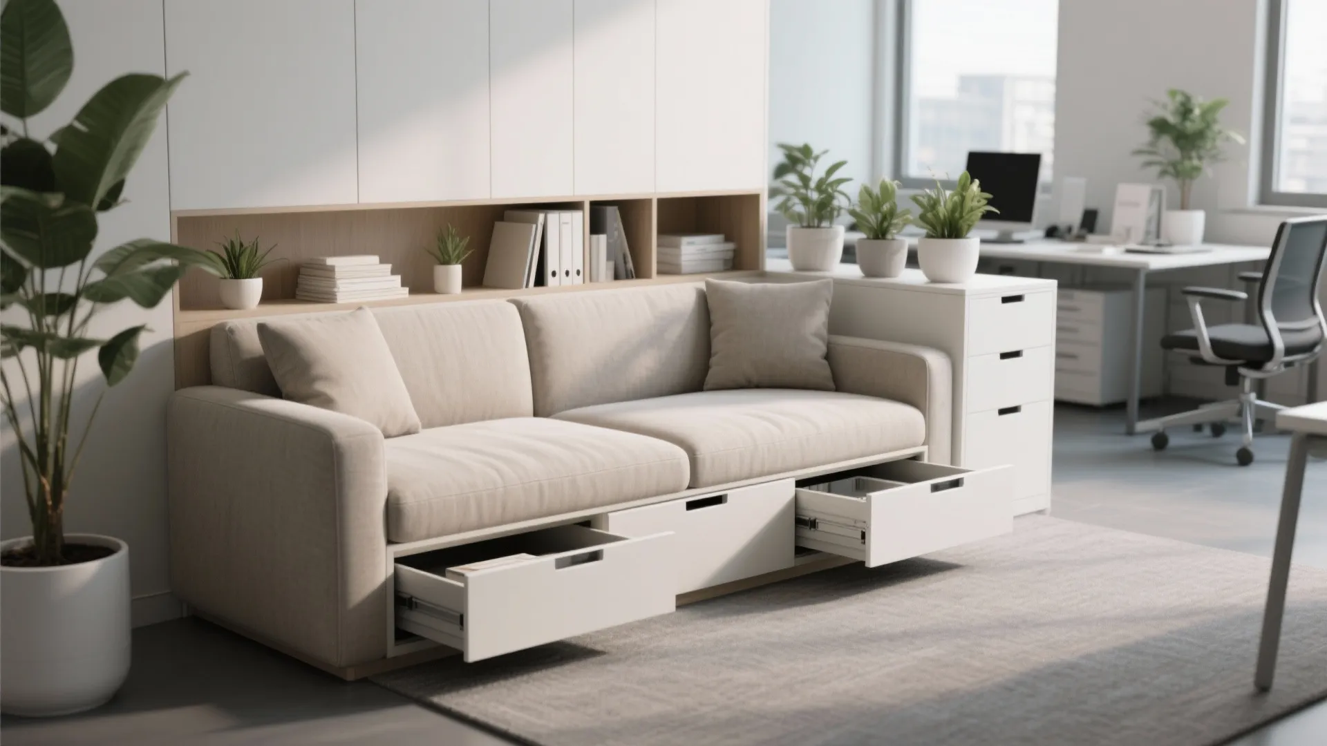 2. Built-In Couch with Storage