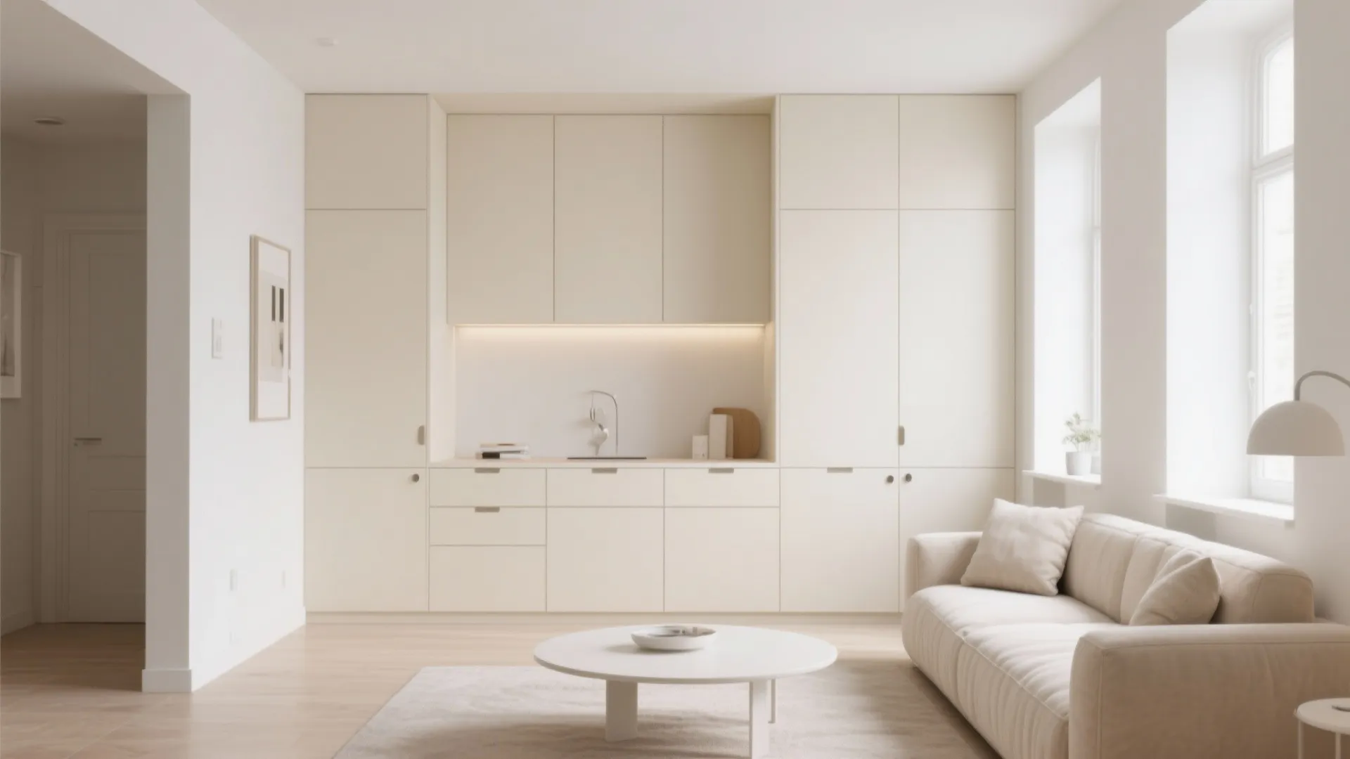 Built-in Storage in Matching Hues