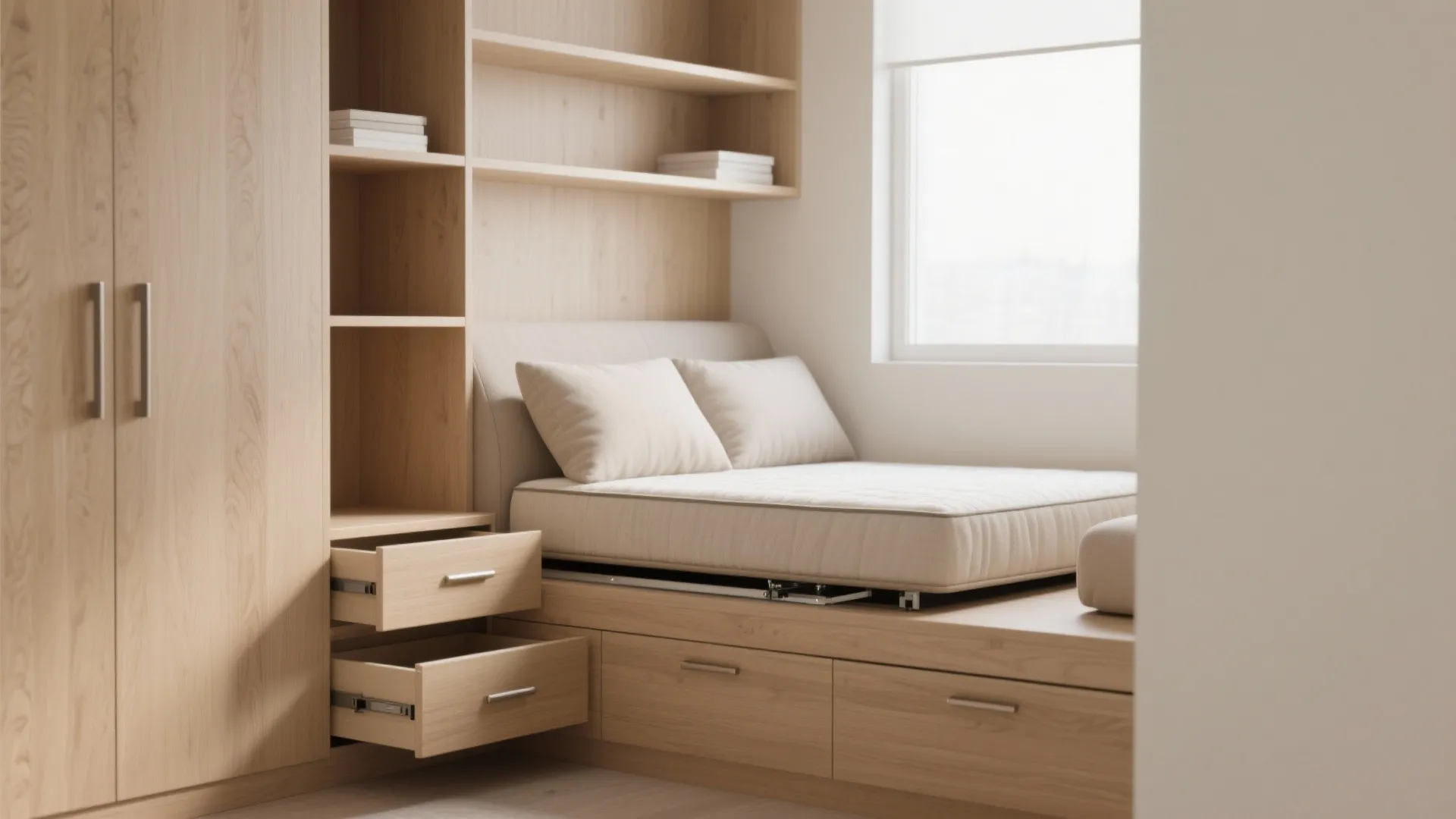 1. Built-in daybed with hidden storage