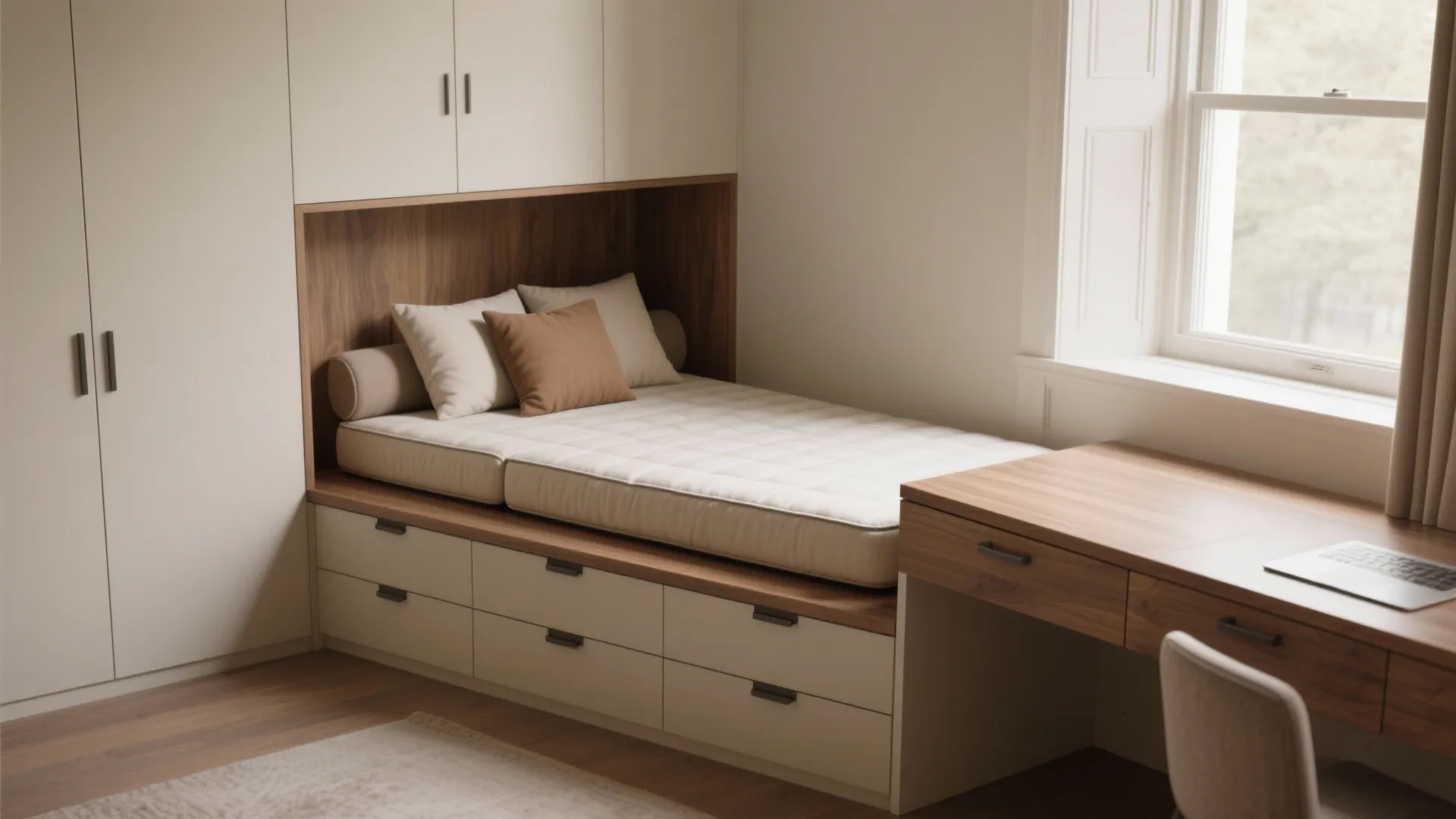 5. Built-in daybed/futon bench for a custom nook
