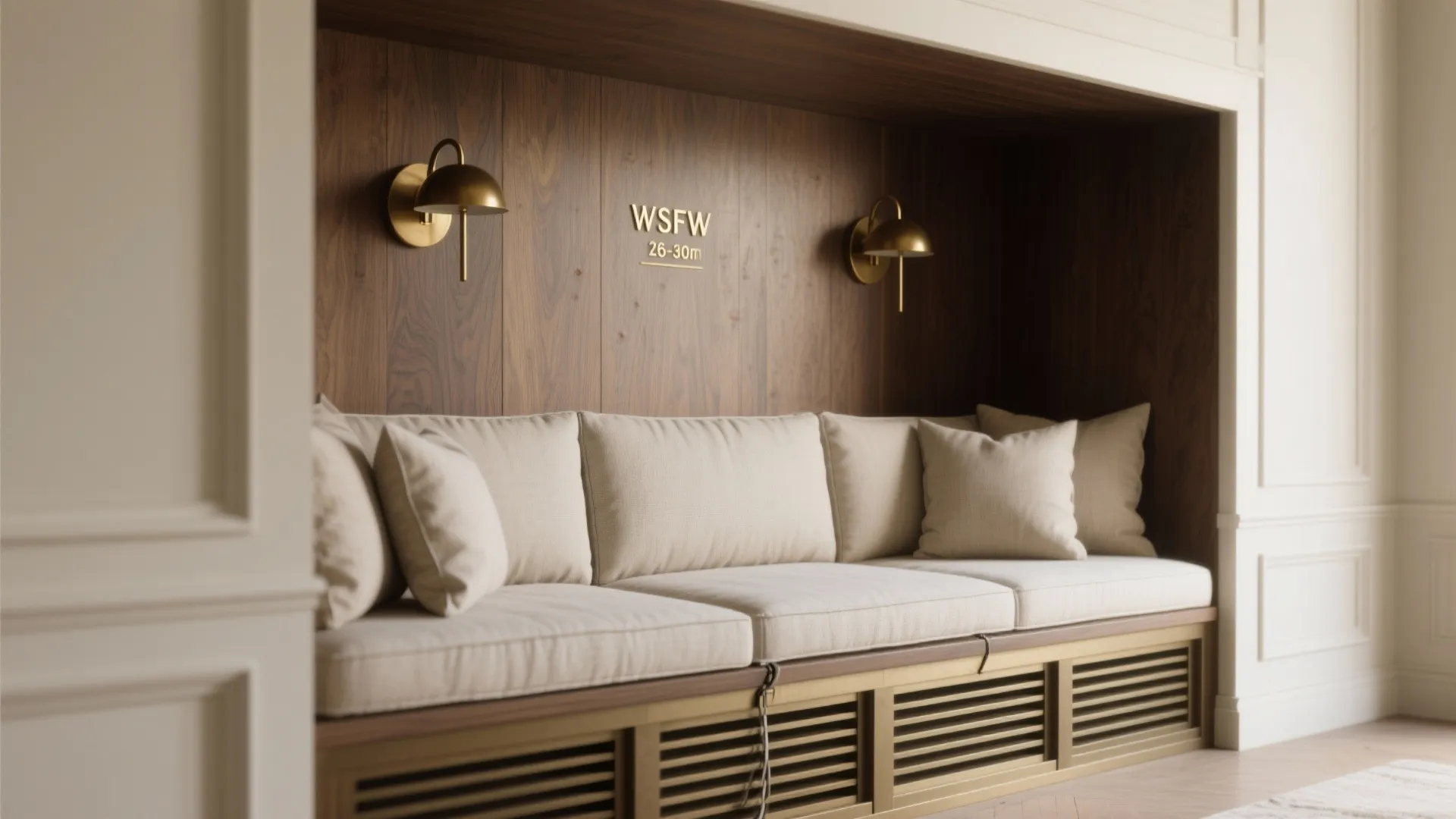 Built-in daybed with wall-mounted lighting