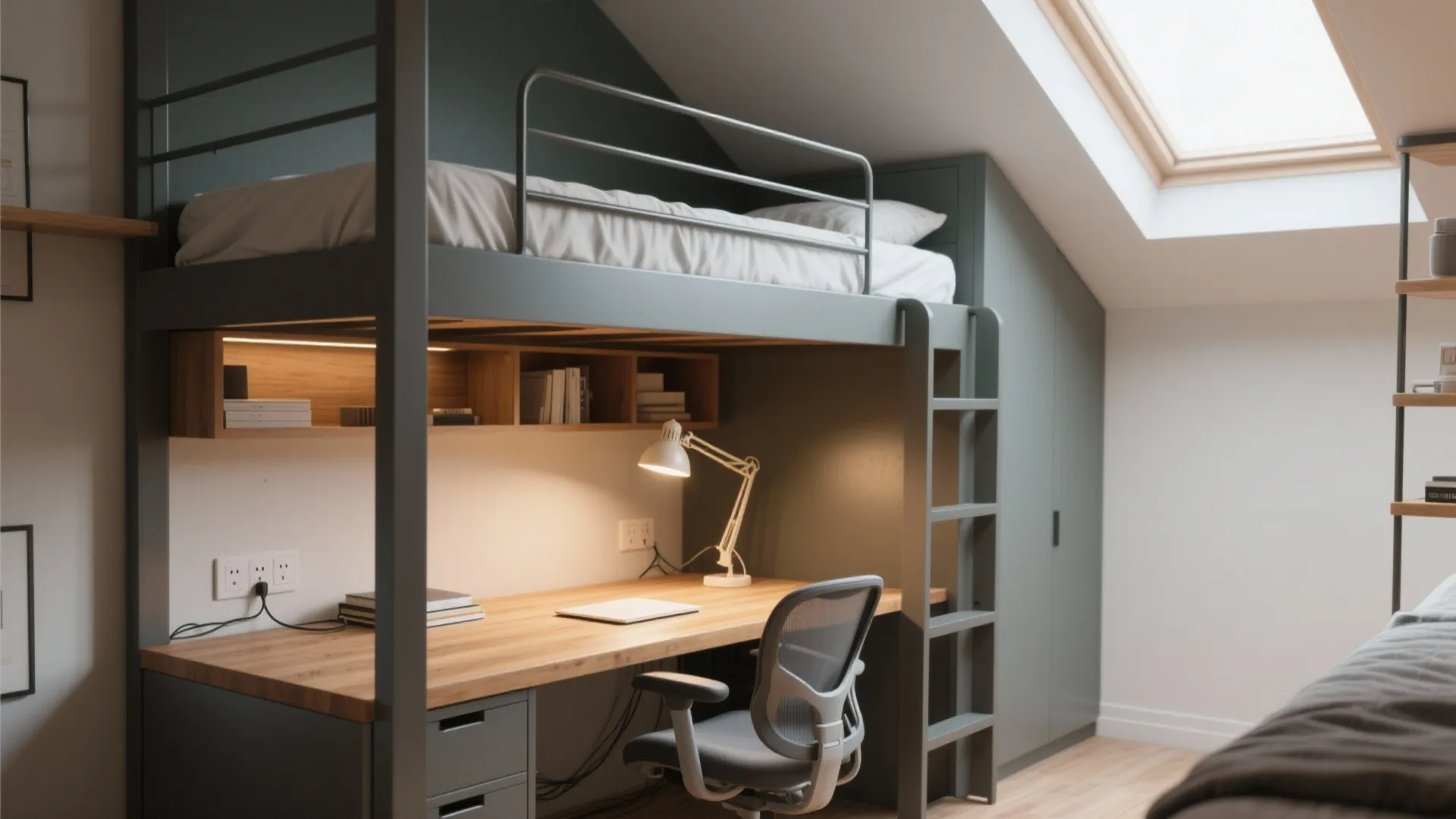 1. Loft with Built-In Desk