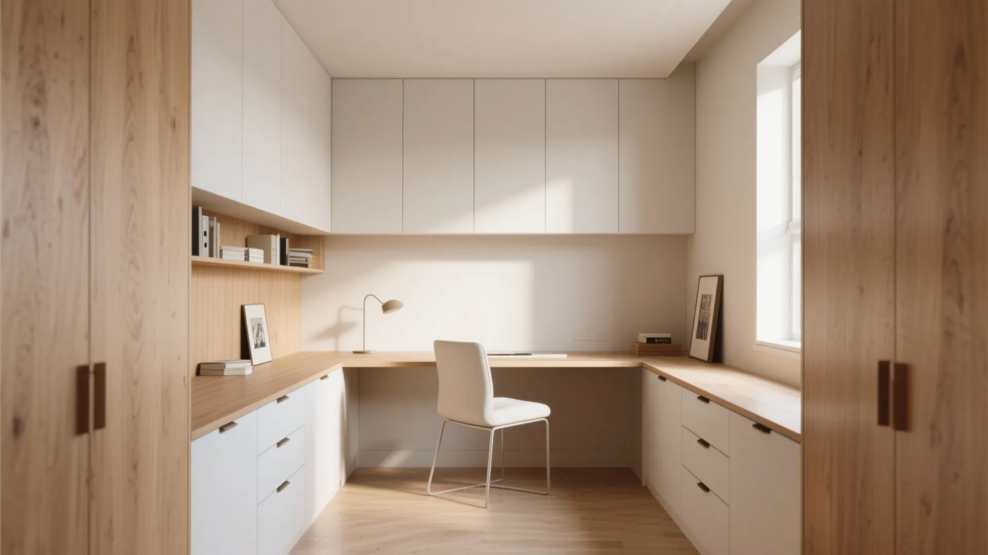 4. Built-In Desk with Side Cabinets