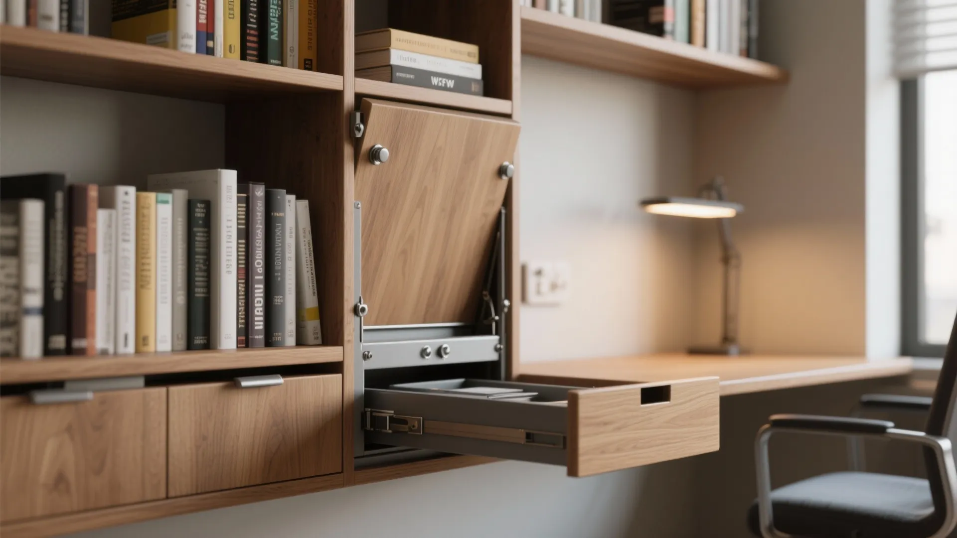 1. Built-in multifunctional desk wall
