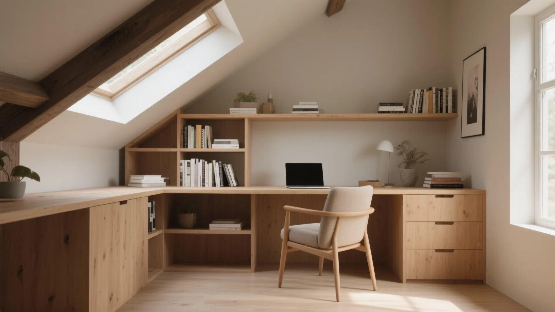 1. Built-in Desk Under the Eaves