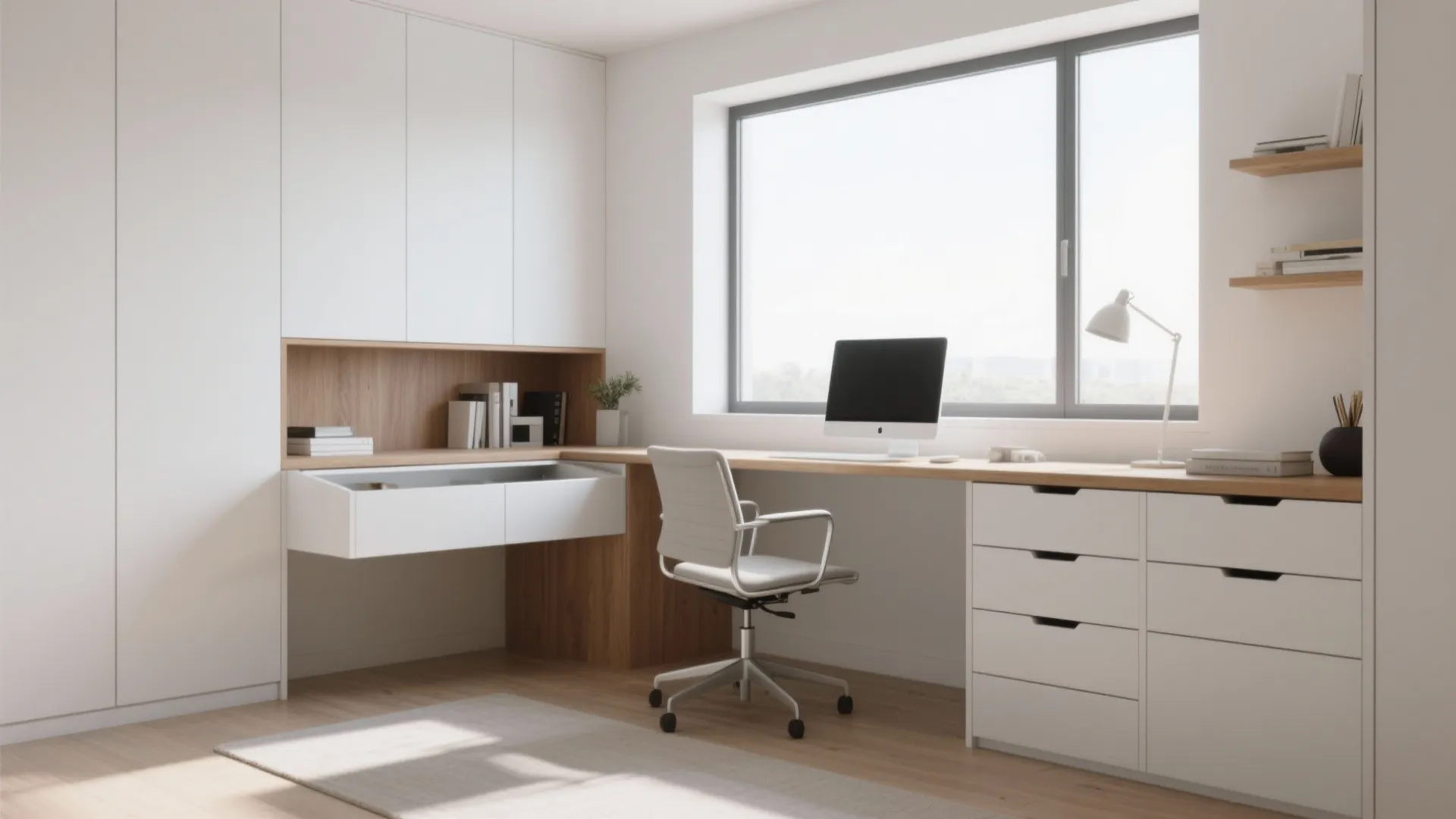2. Built-In Desks with Hidden Drawers