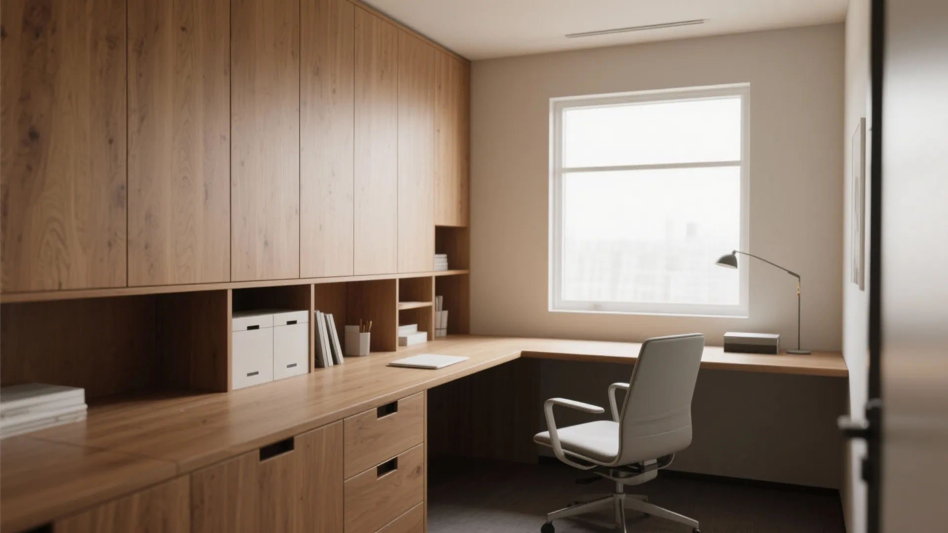 1. Built-in Desk with Extra Storage