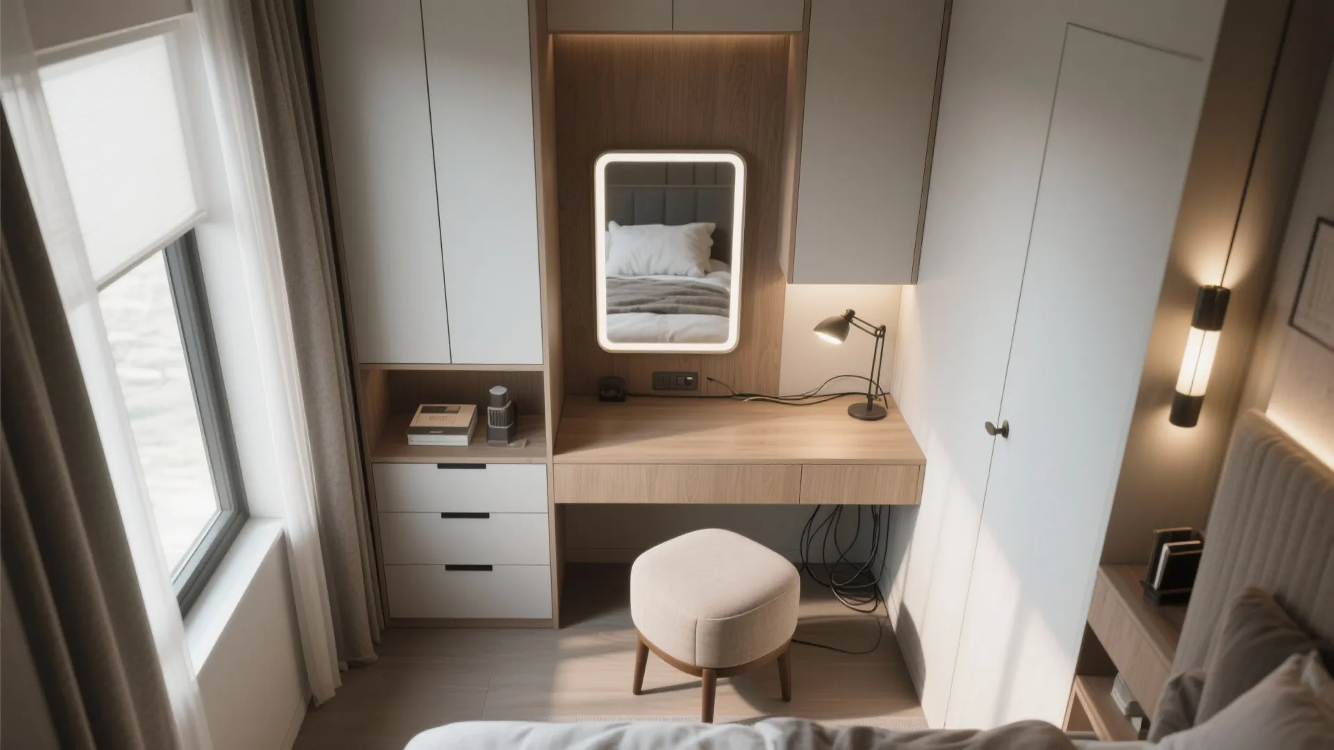 5. Built-in Desk/Vanity Combo