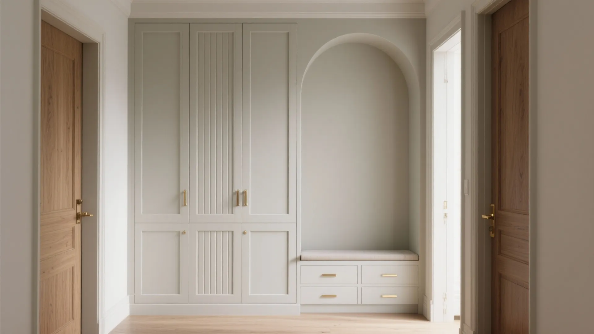 Built-in Entry Wall with Hidden Storage