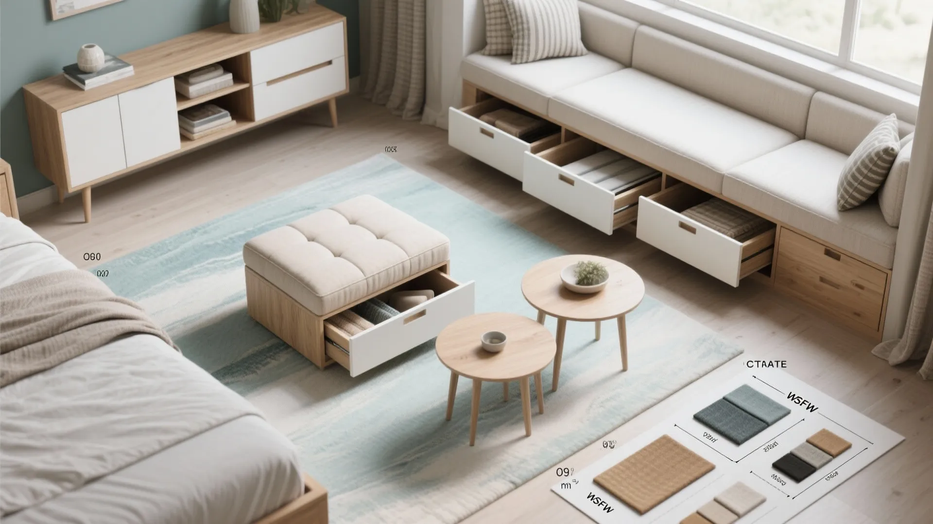 4. Built-in storage and multifunctional furniture
