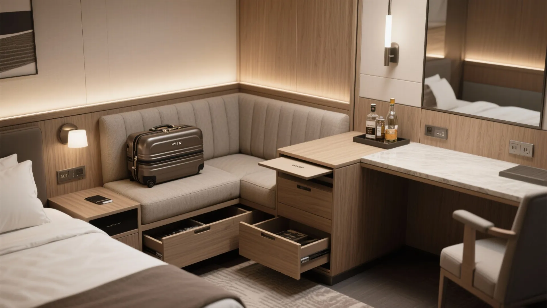 3. Built-in multifunctional furniture