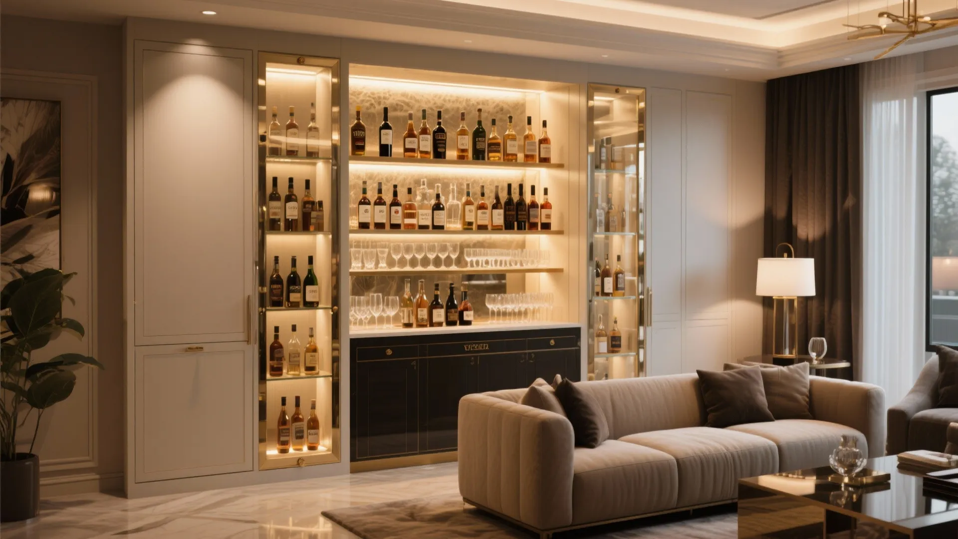 3. Built-in Cabinet with Glass Doors