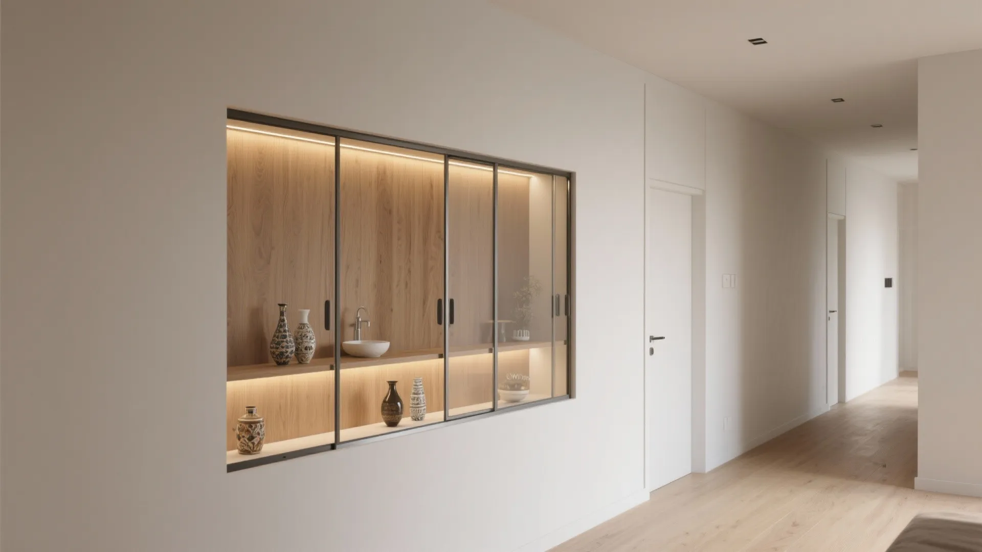 2) Built-in Niche With Sliding Glass