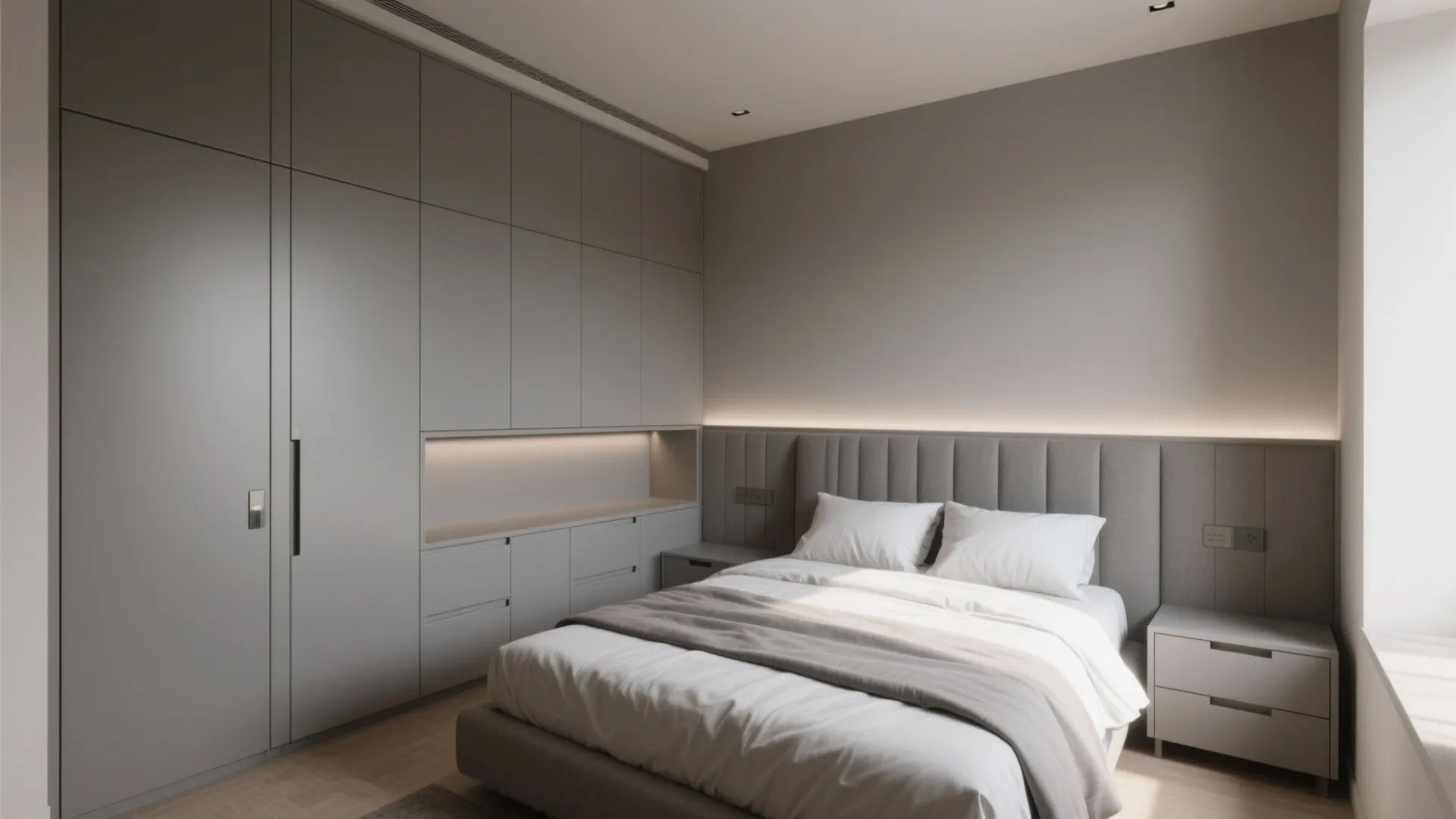 4. Built-In Storage Painted Gray