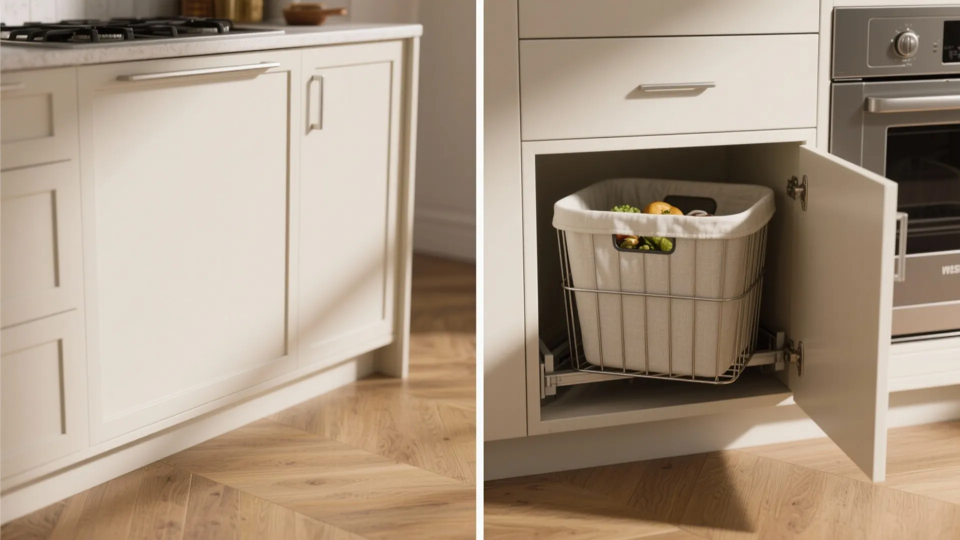 4. Built-In Cabinet Hampers