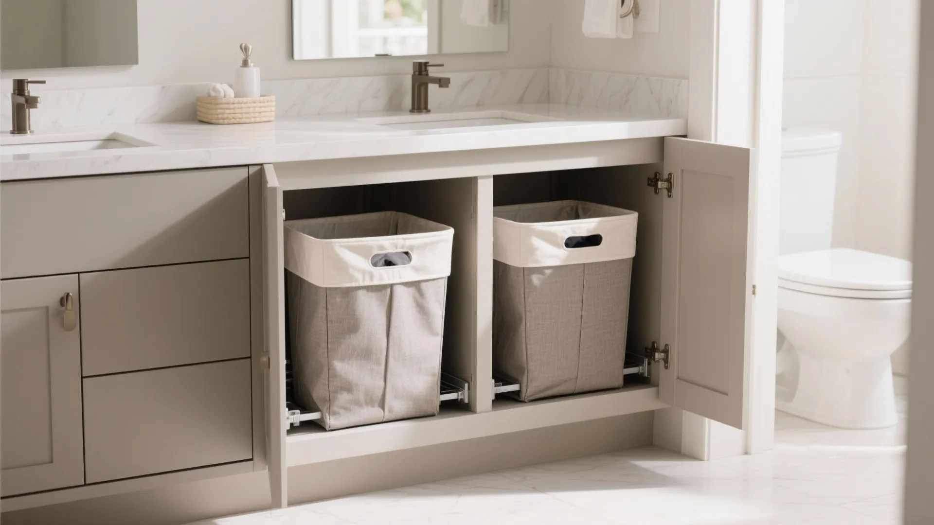 5. Built-in Laundry Hampers