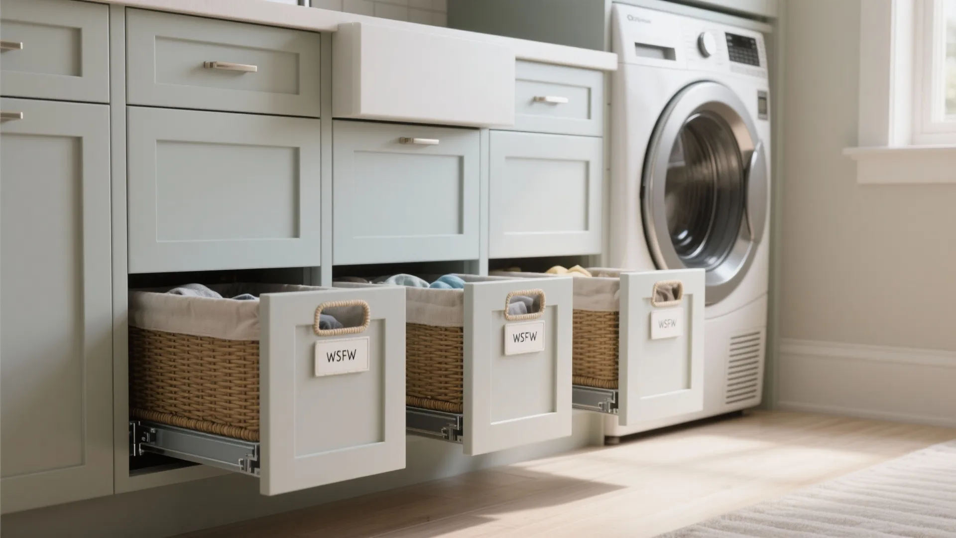 3. Built-in hampers and sorting stations