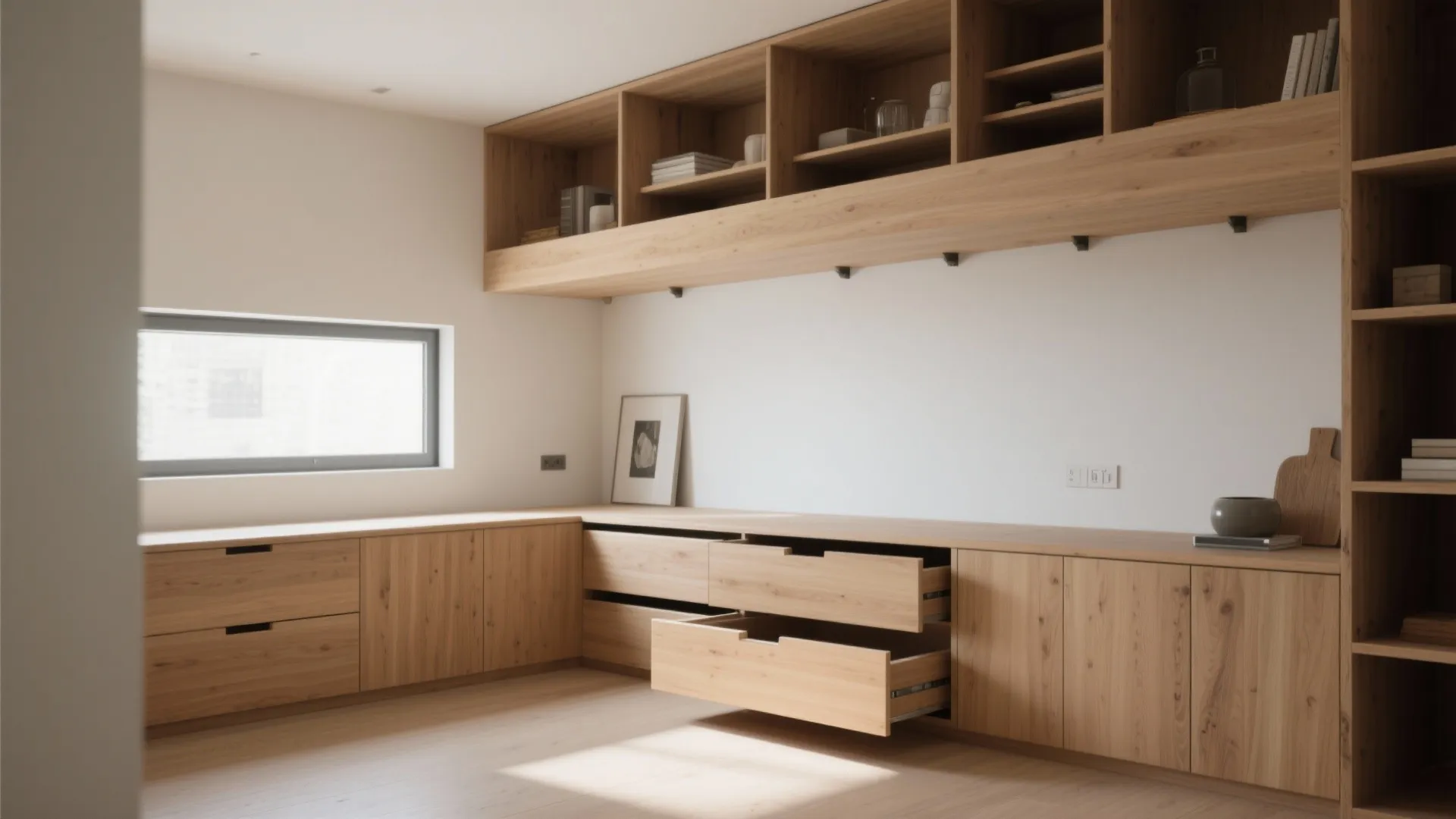 1. Built-in storage loft