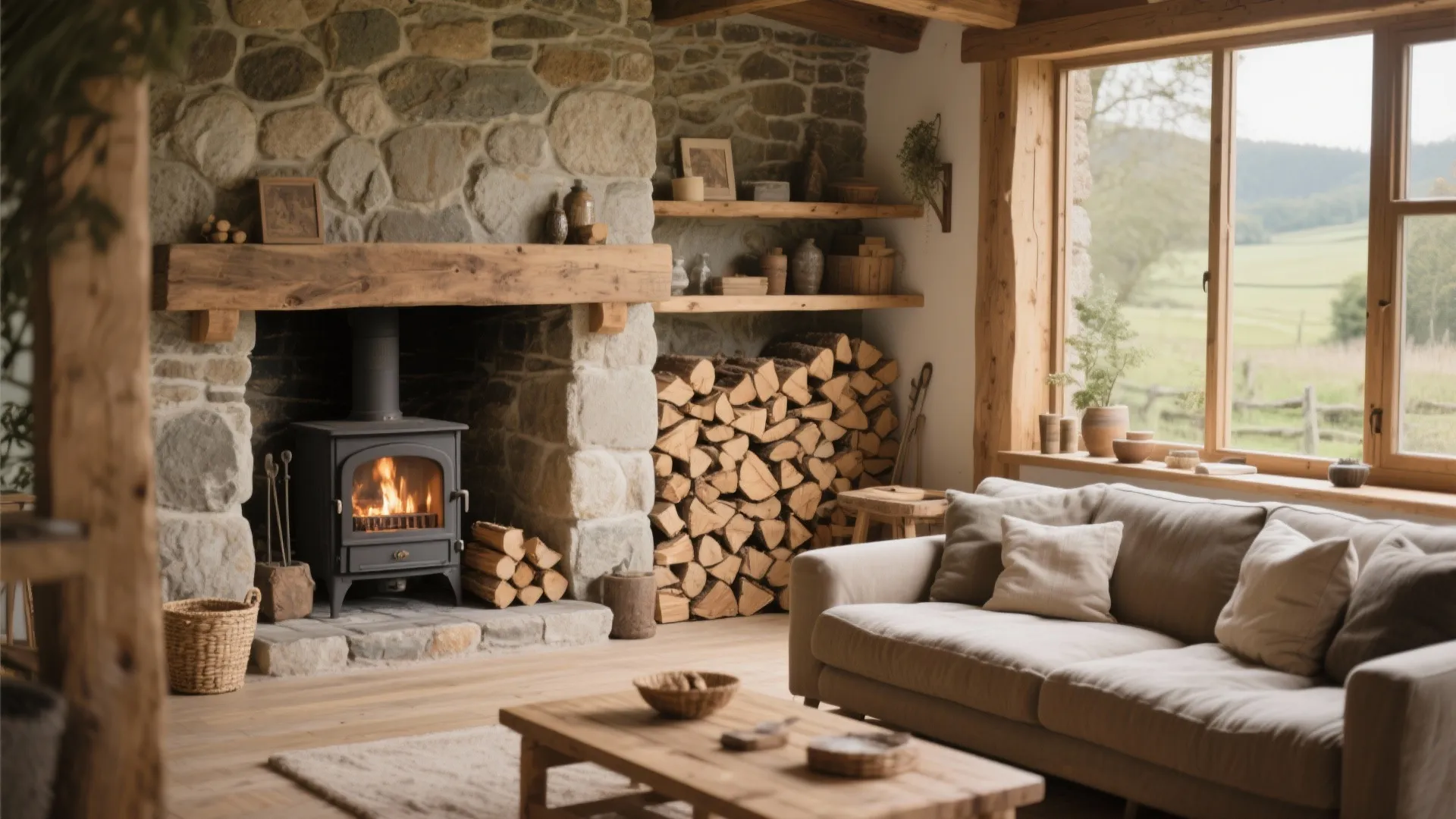 2. Built-in Wood Storage