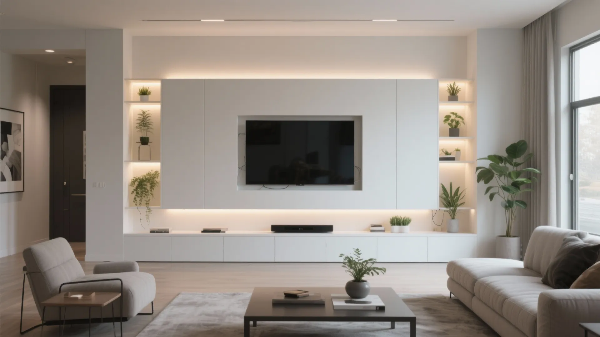 7. Built-in Media Wall