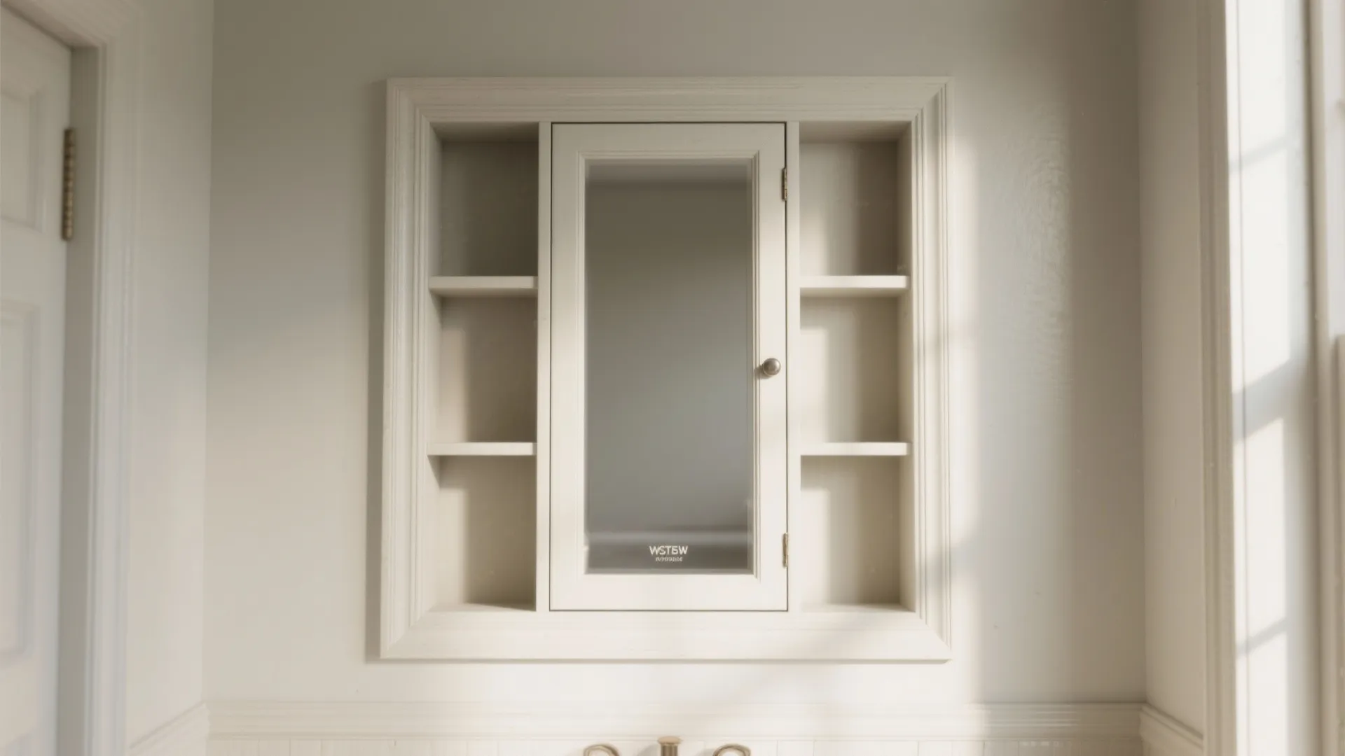 5. Built-in Medicine Cabinet with Antique White Frame