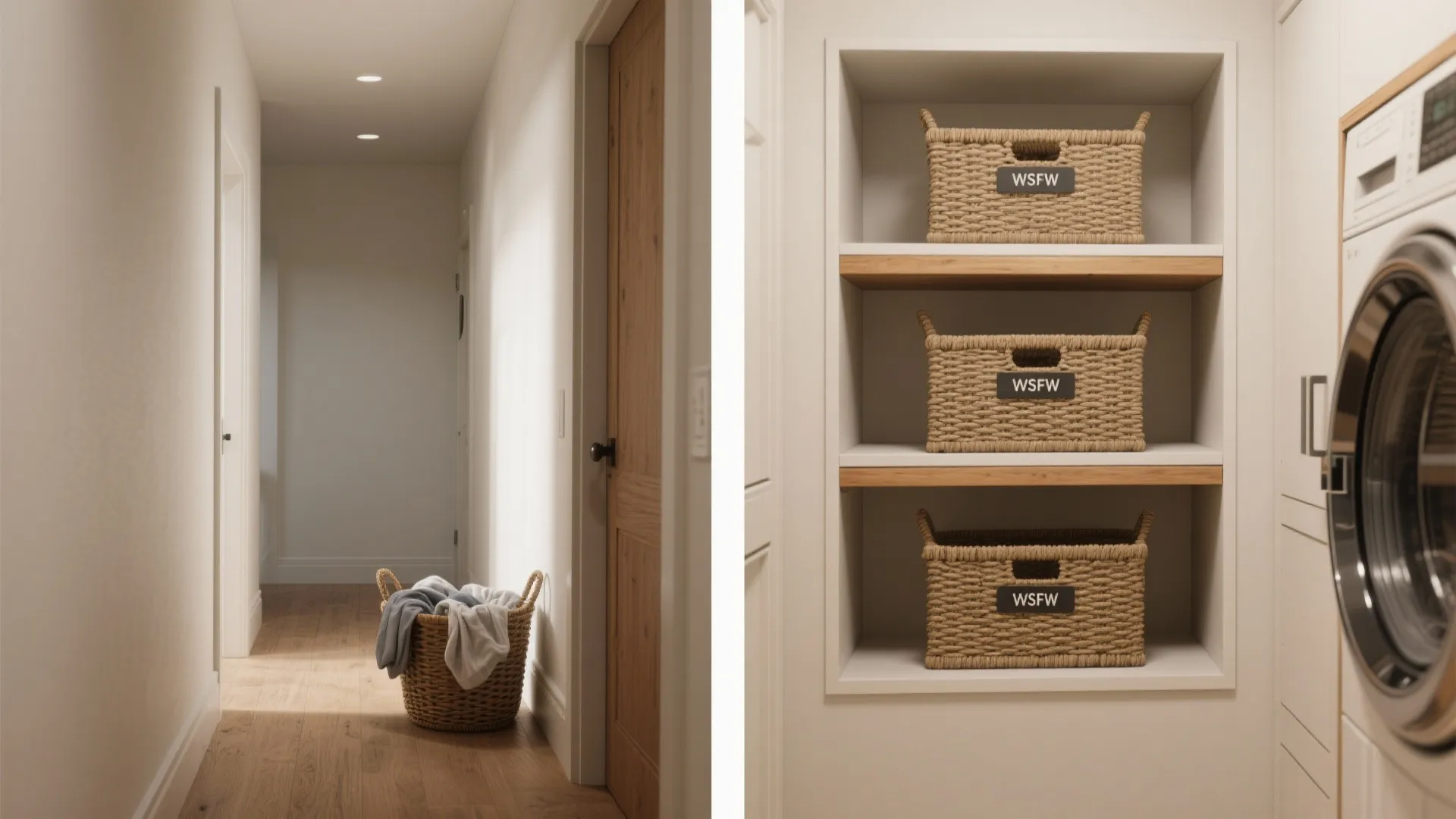 5. Recessed or built-in laundry niches