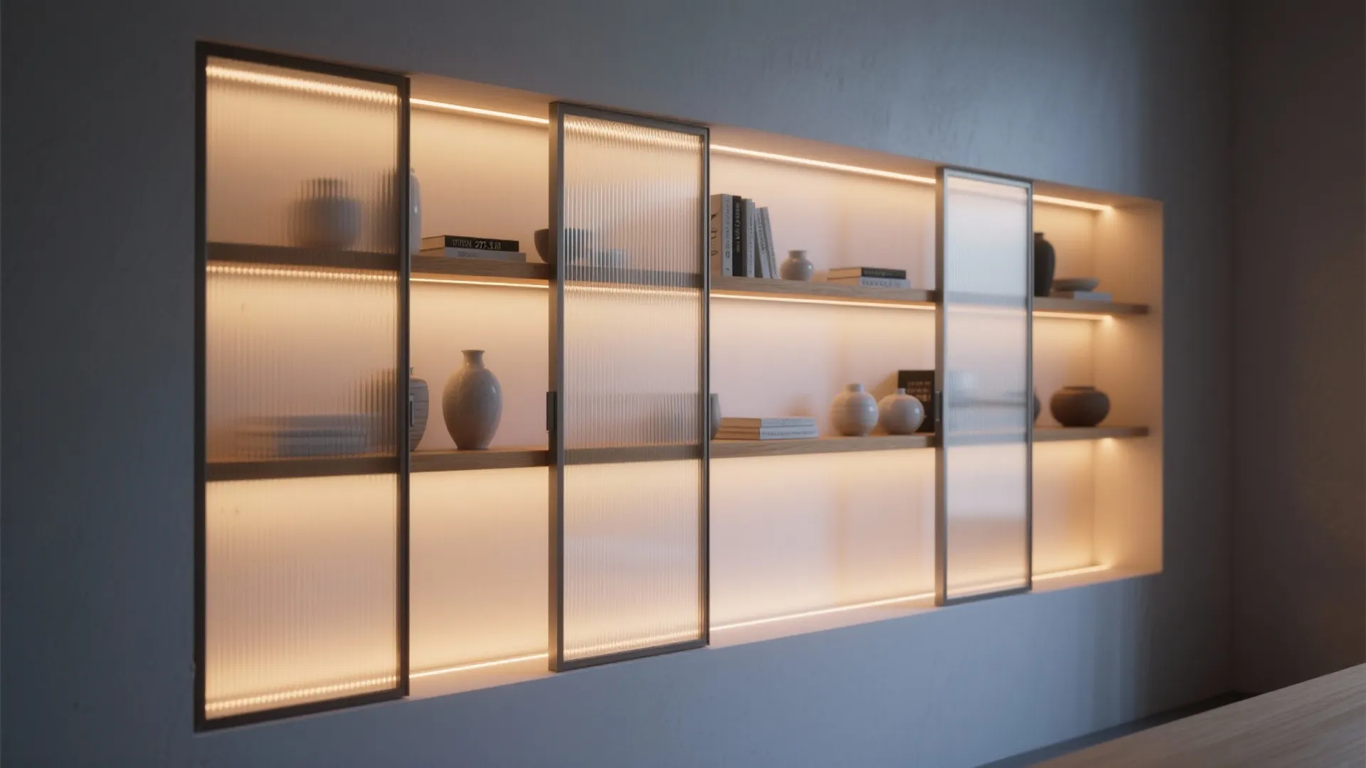 5) Built-In Niche With LED and Sliding Panels