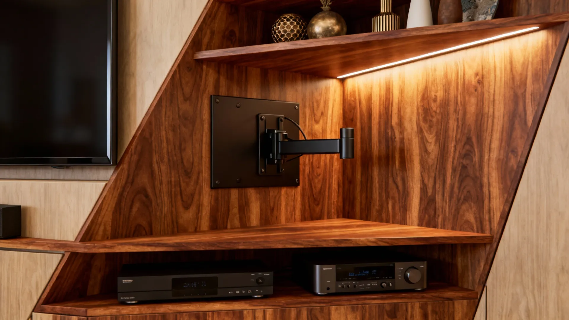 4. Built-in niche with angled shelving