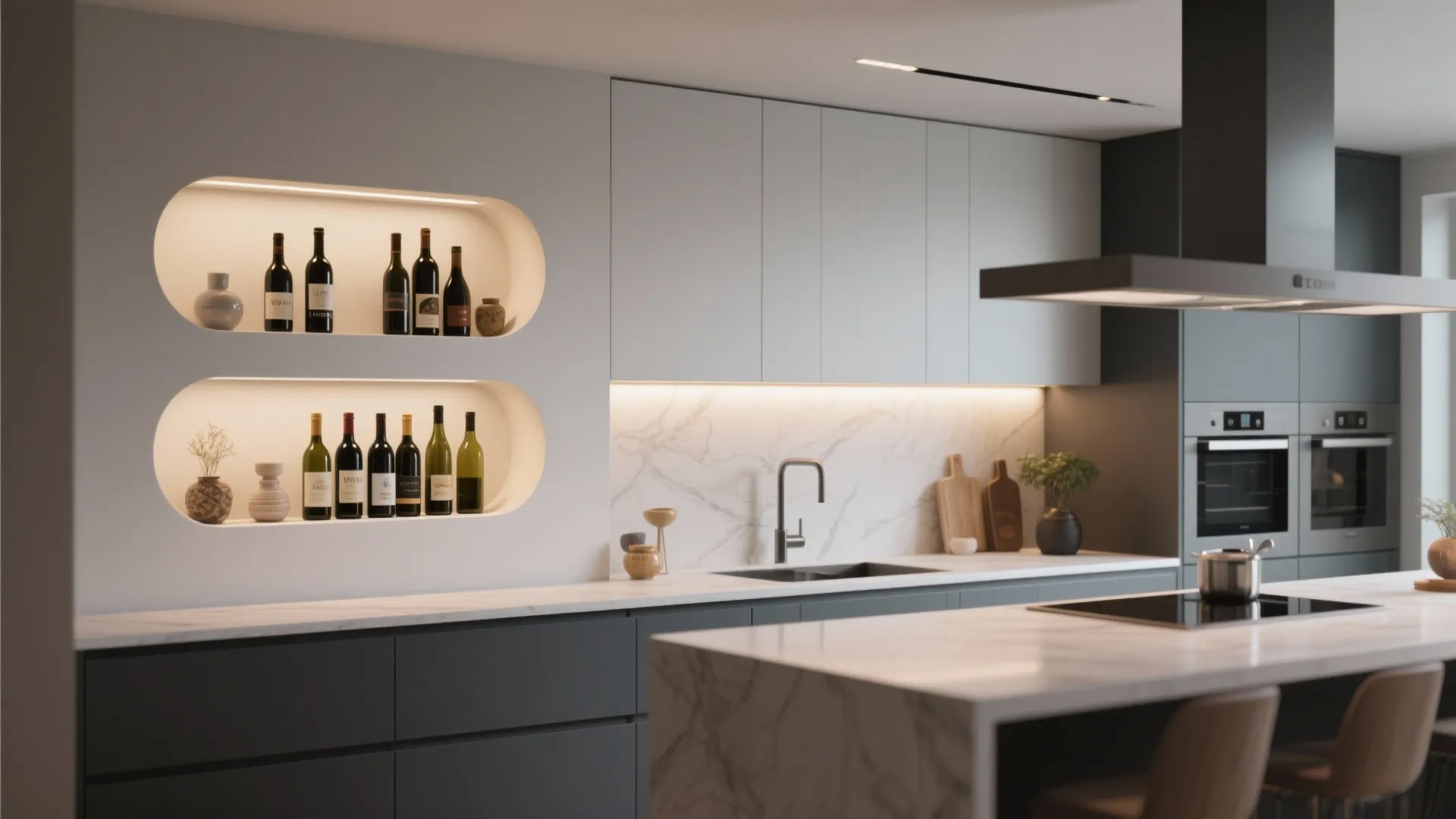 8. Built-in Niche or Recessed Shelves