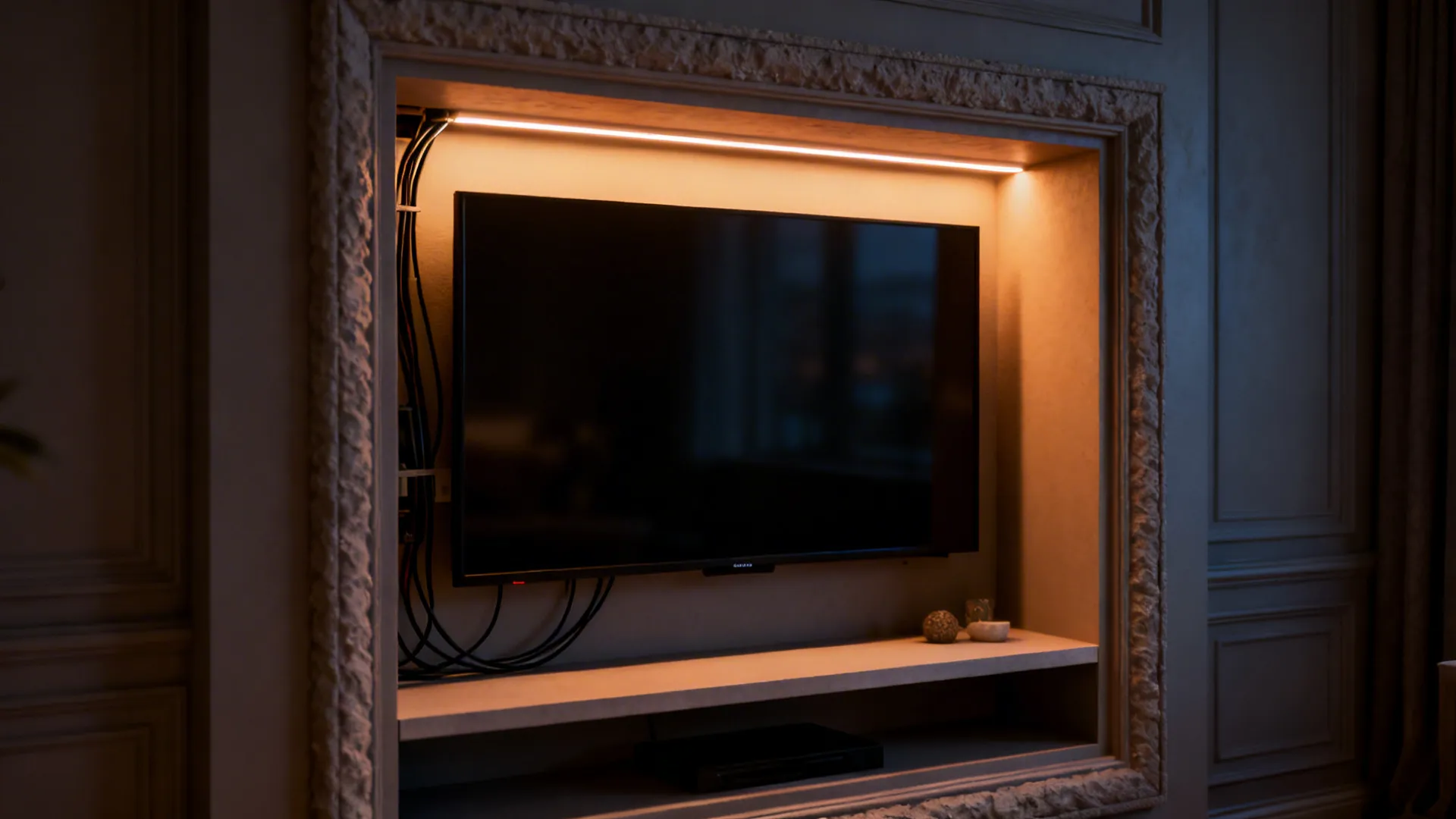 2. Built-in niche with ambient LED