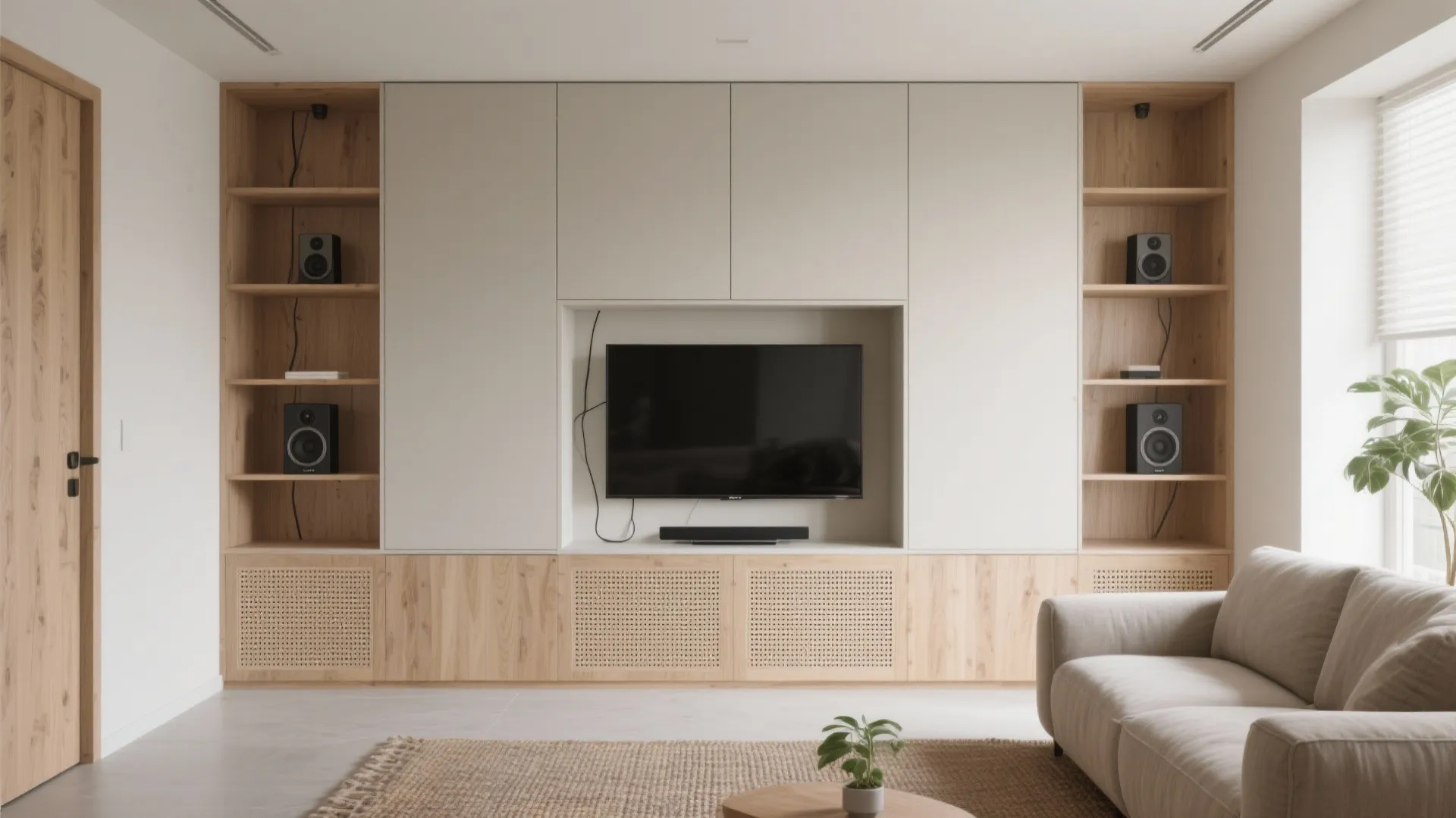 3) Inside a built-in niche or wall system